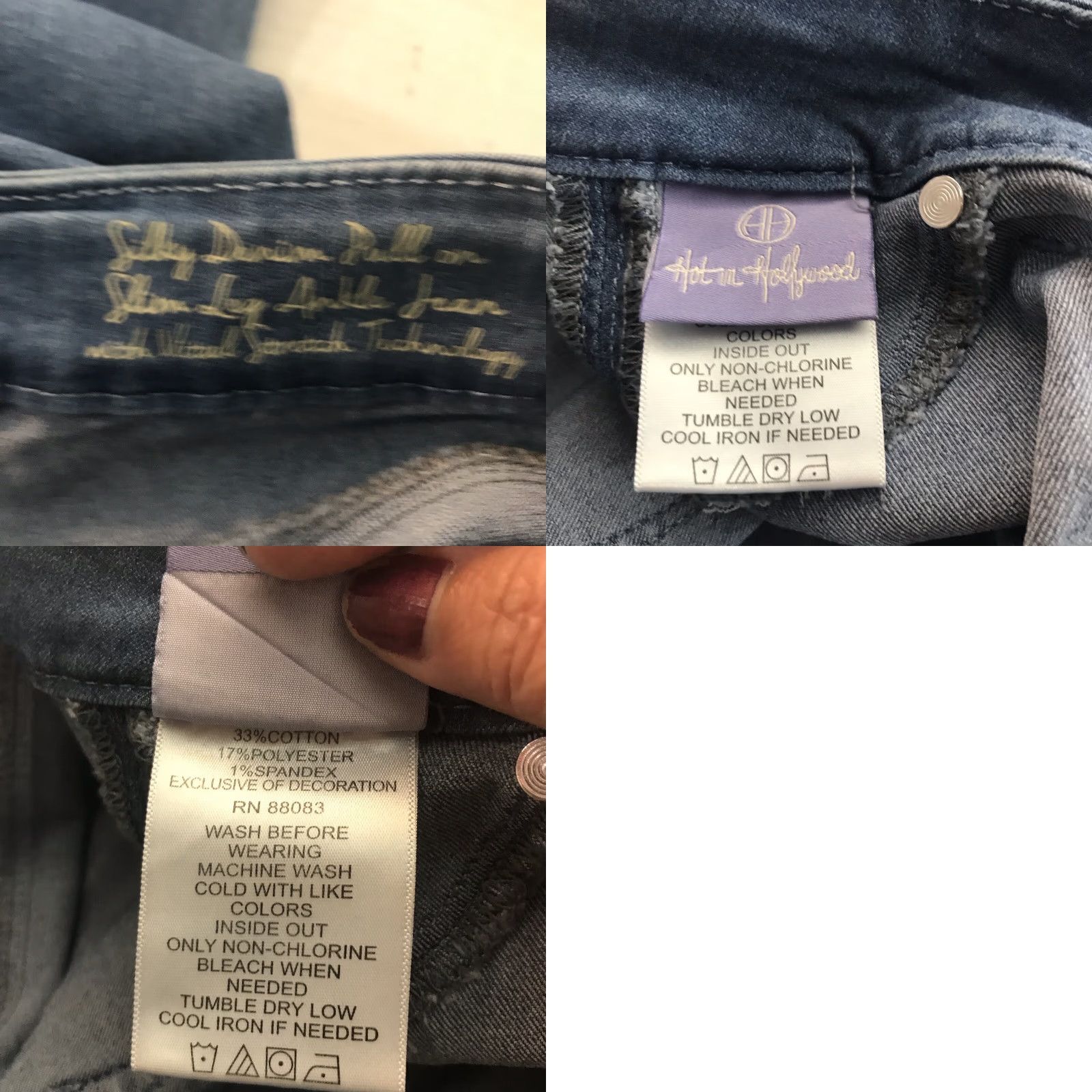Vintage VINTAGE Hot in Hollywood Women’s Jeans Ankle Slim Leg Plus Size 1X Blue Stretch Comfort Size 40" / US 18 - 8 Thumbnail