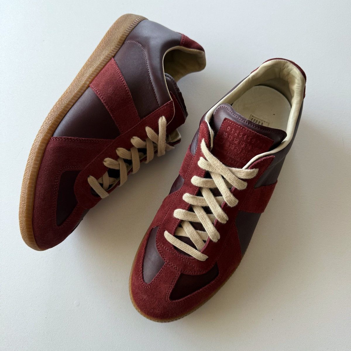 Maison Margiela 2015 Maison Margiela Burgundy Oxblood GATs Size US 10 / EU 43 - 8 Thumbnail