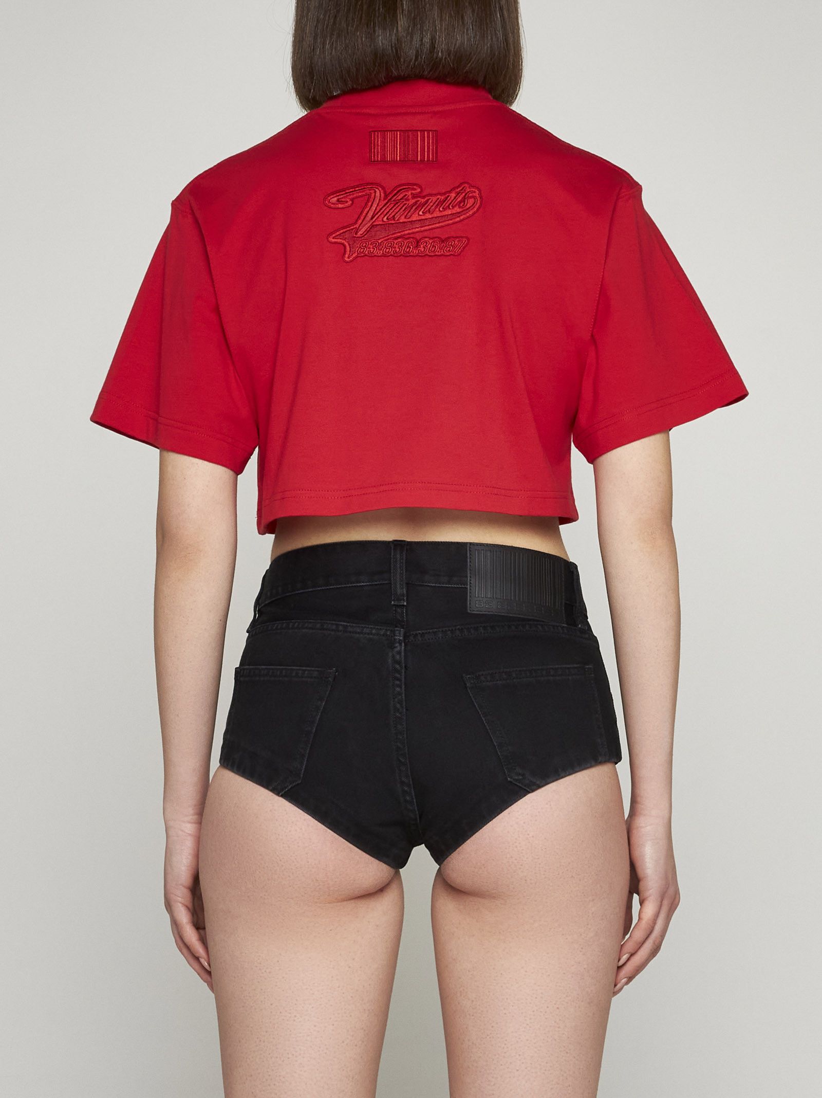Vetements VTMNTS Red Embroidered College Logo Crop Top Size XS / US 0-2 / IT 36-38 - 3 Thumbnail