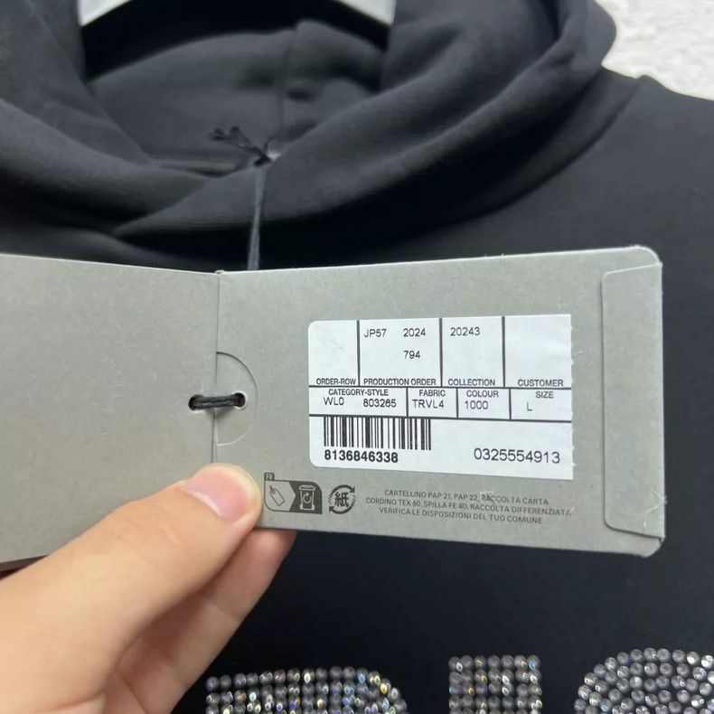 Balenciaga Balenciaga Crystal Logo Hoodie Size US L / EU 52-54 / 3 - 7 Thumbnail