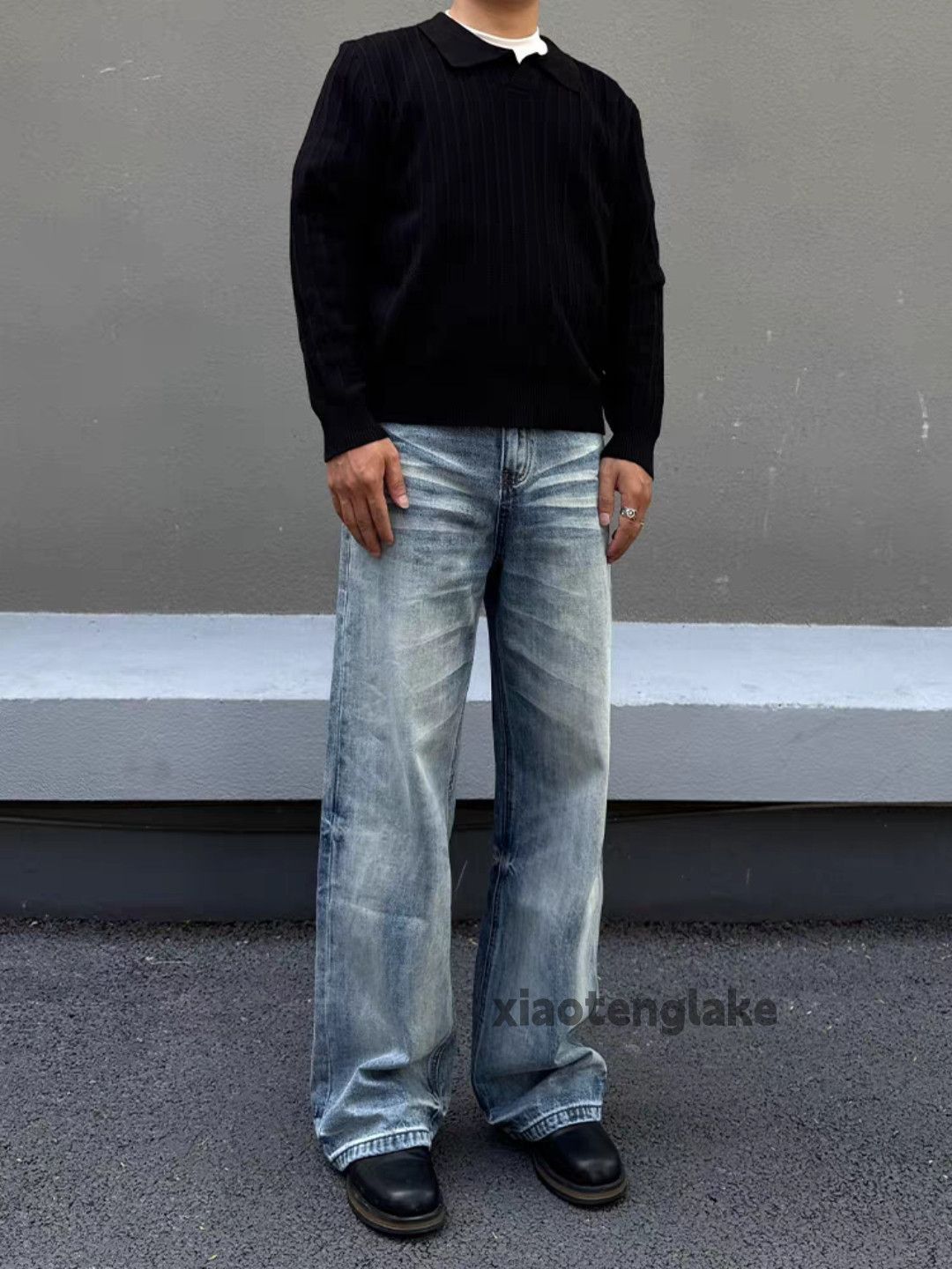 Jean Custom washed faded cleanfit yuppie y2k hiphop jeans Size US 30 / EU 46 - 4 Thumbnail