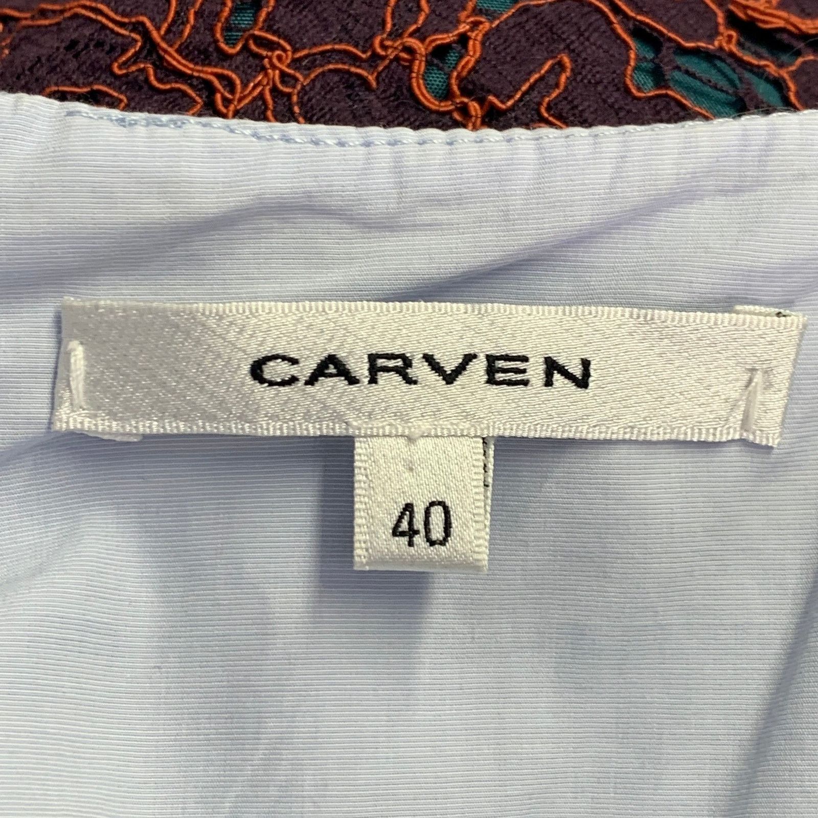 Carven Orange Purple Guipure Lace Sleeveless Knee Length Cocktail Size M / US 6-8 / IT 42-44 - 7 Thumbnail