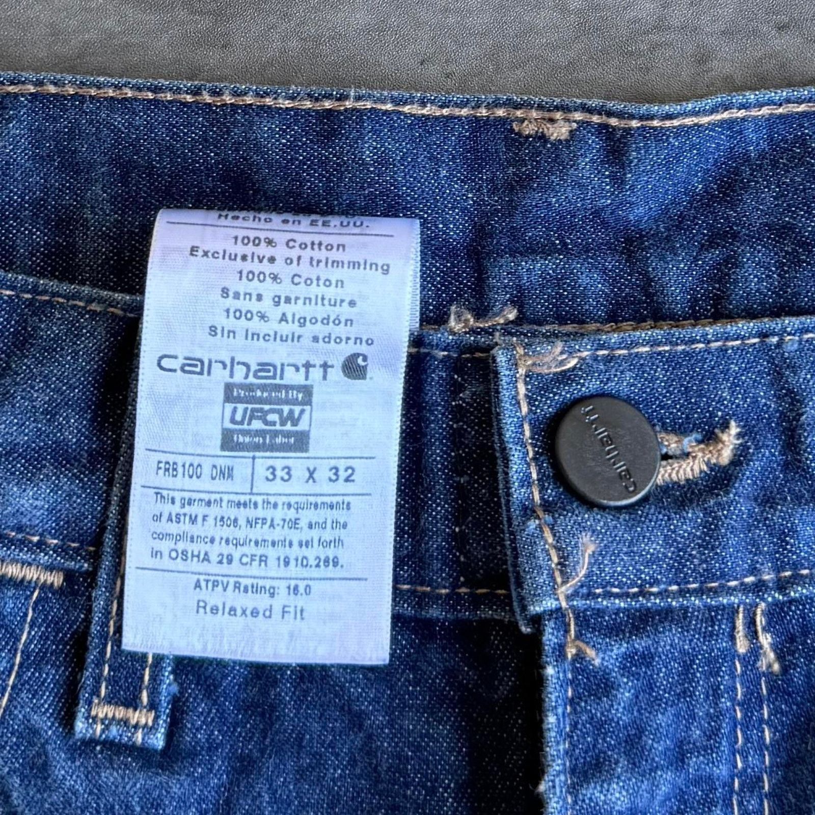 Carhartt × Carhartt Wip Vintage Carhartt Baggy Carpenter Skater Denim Jeans USA Made Size US 33 - 5 Thumbnail