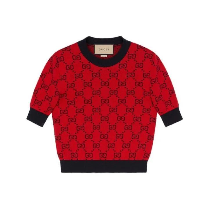 Gucci Gucci Red Logo Knit Pullover Sweater-2507 Size L / US 10 / IT 46 - 1 Thumbnail