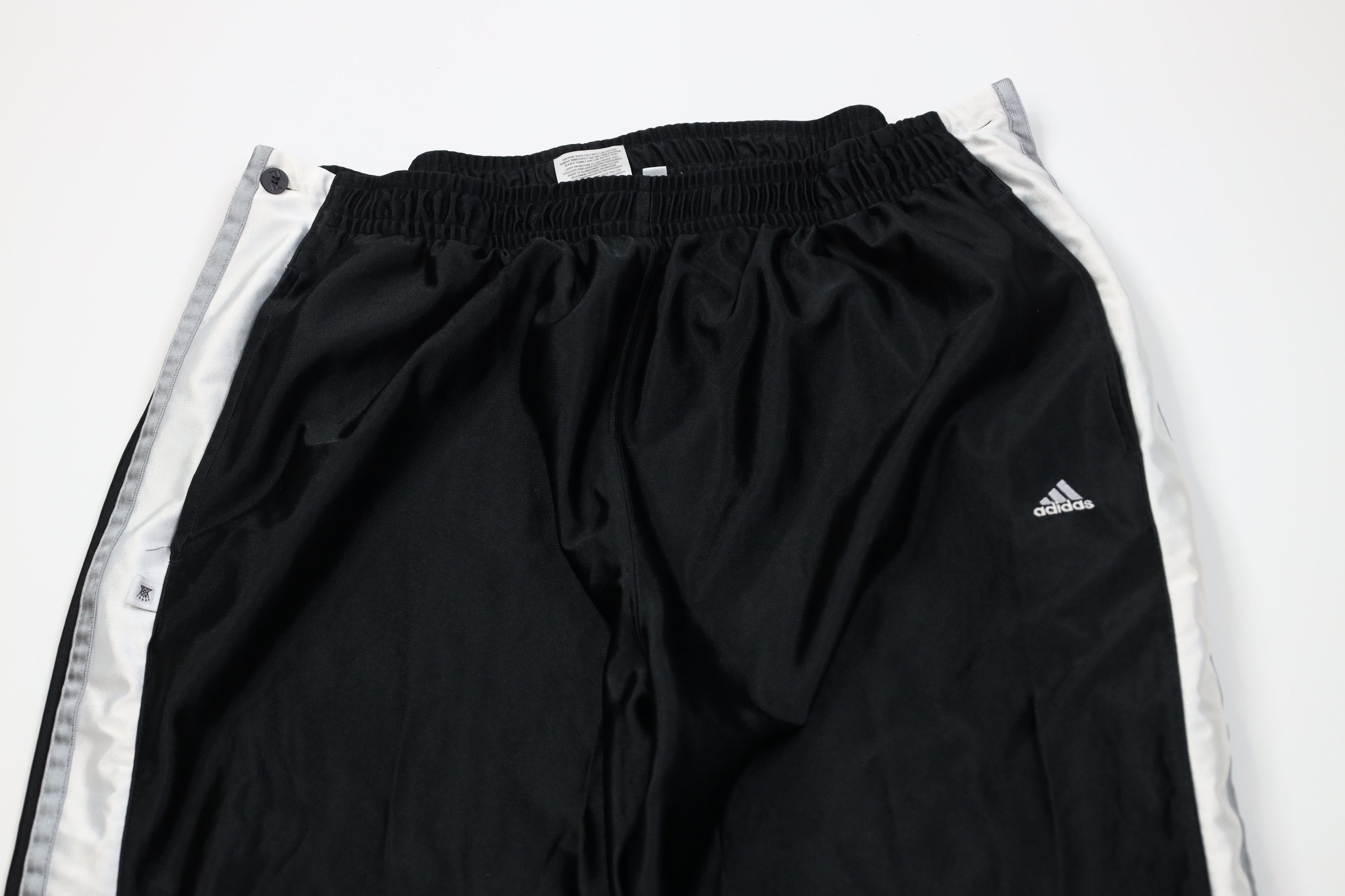Adidas Vintage Y2K Adidas Striped Wide Leg Tearaway Pants Black Size US 40 / EU 56 - 2 Thumbnail