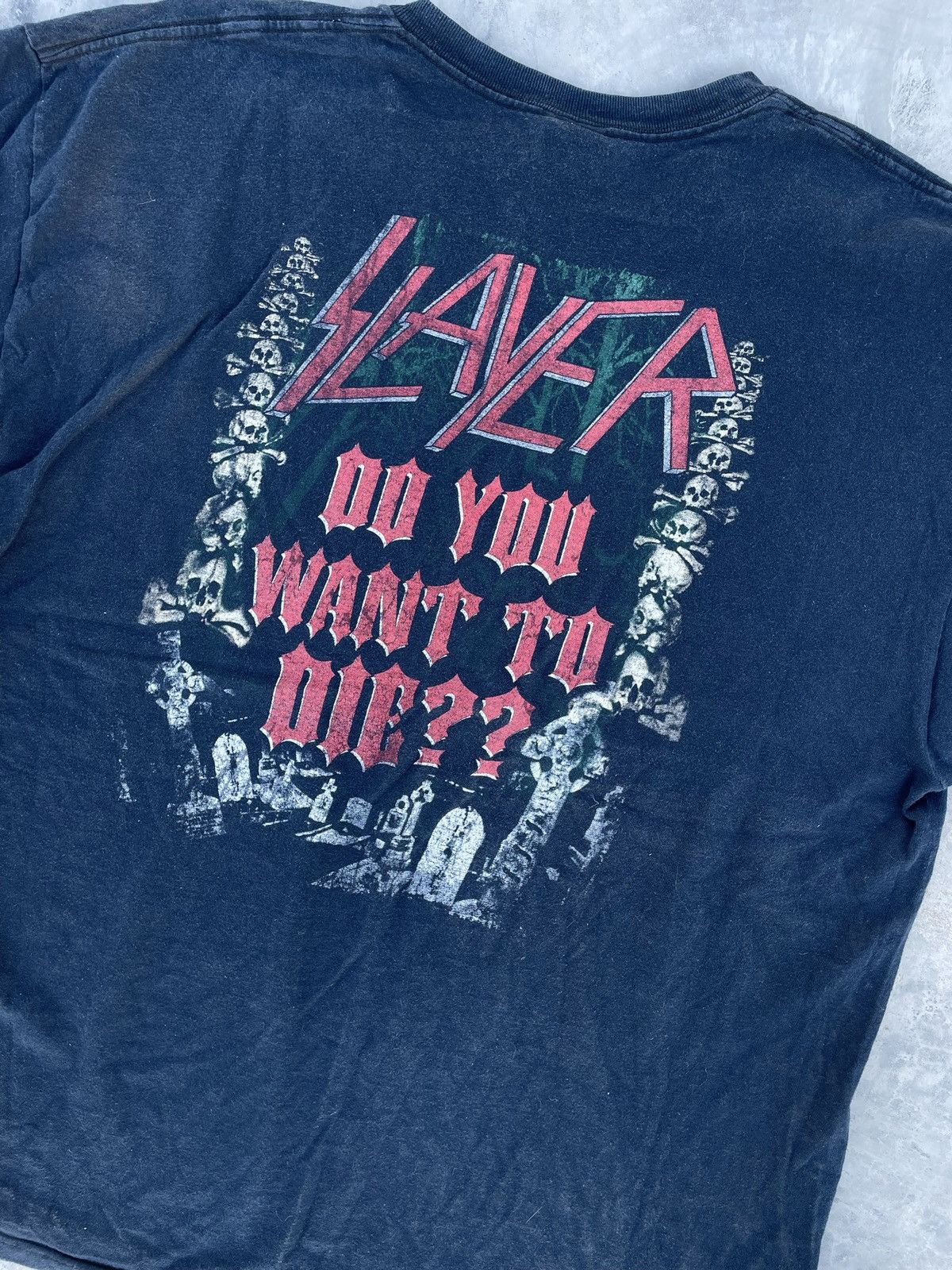 Band Tees Vintage Slayer 2005 Graphic Band T-Shirt Rare Faded Y2k Tee Size US XL / EU 56 / 4 - 8 Thumbnail