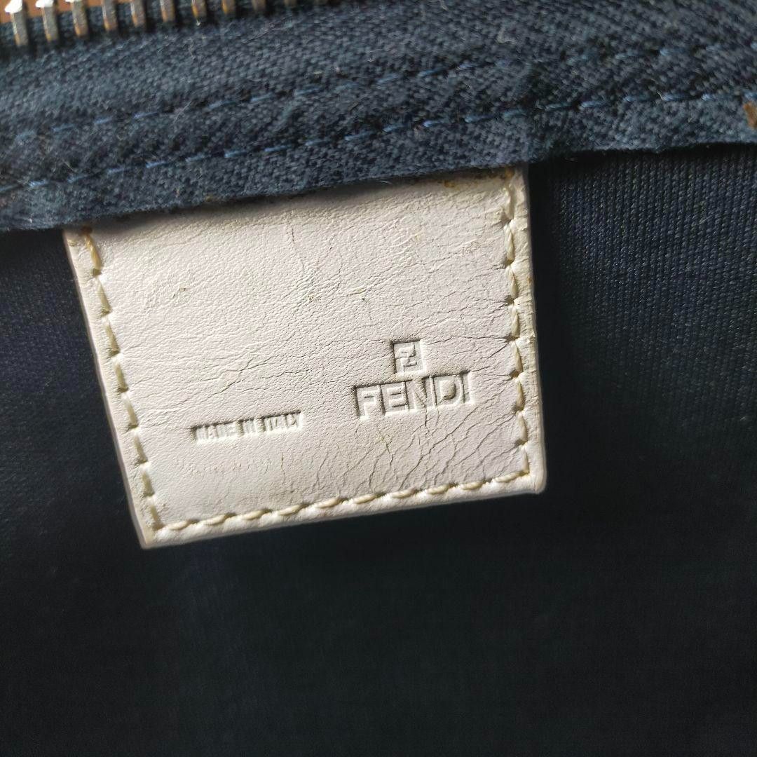 Fendi - Pouch Handbag Leather Canvas Monogram FF Beige