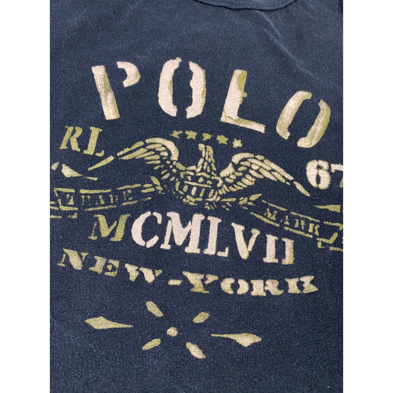 Ralph Lauren Ralph Lauren Polo New York Eagle Mens Graphic T Shirt Tee XL Black XL Mens Shirt Graphic T-Shirt Eagle New York Polo RL Size US XL / EU 56 / 4 - 3 Thumbnail