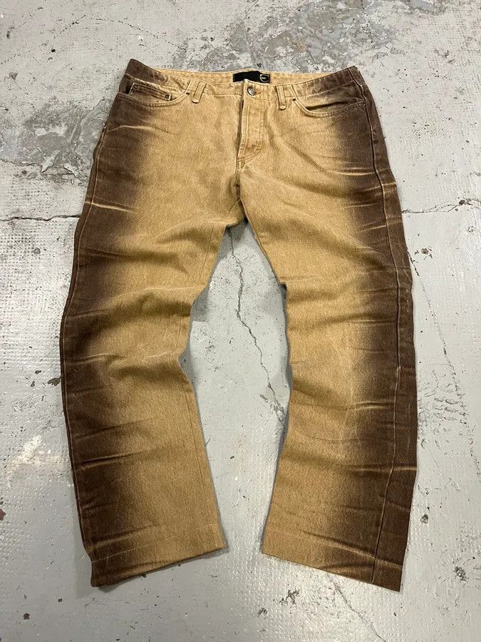 Just Cavalli 2000s Cavalli Beige & Brown Gradient Pants Size US 32 / EU 48 - 1 Thumbnail