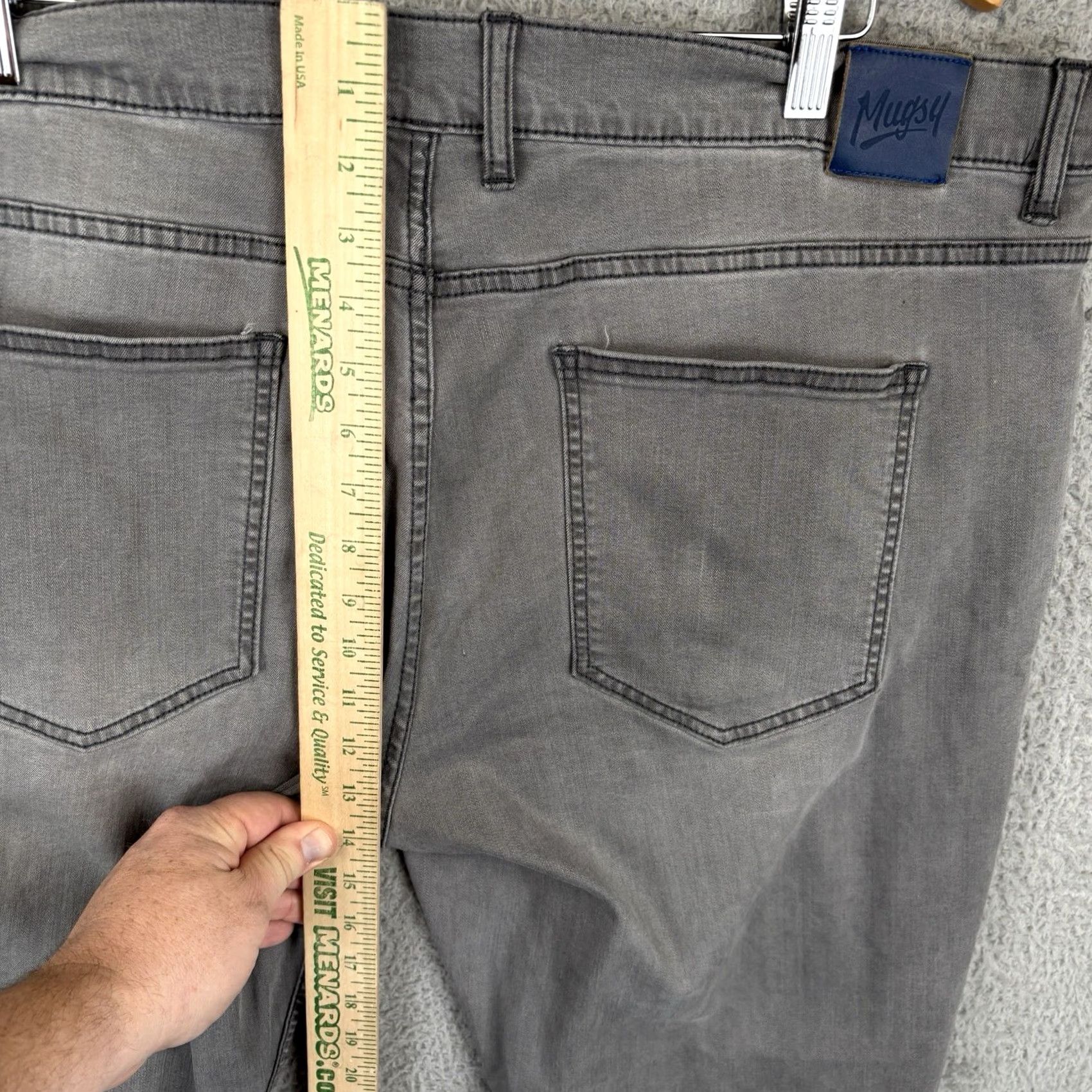 Denime Mugsy Jeans Mens Jeans 42x30 Beans Style FLX3NMG Gray Denim Straight Leg Pants Stretch Casual 30in Inseam Mens Size US 42 / EU 58 - 6 Thumbnail