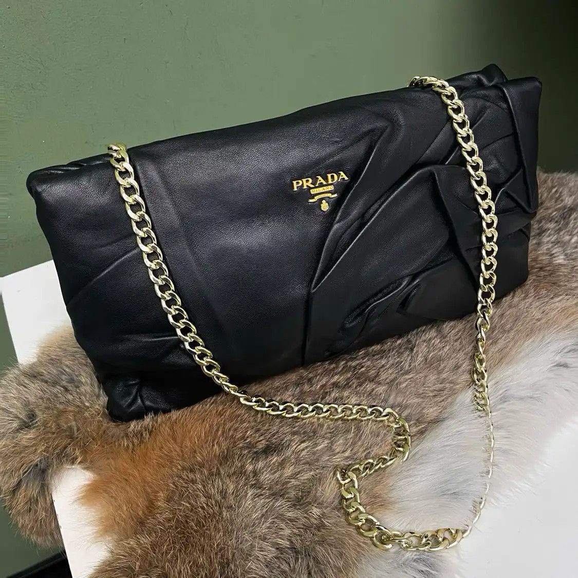 Prada PRADA black sheepskin clutch Size ONE SIZE - 1 Thumbnail