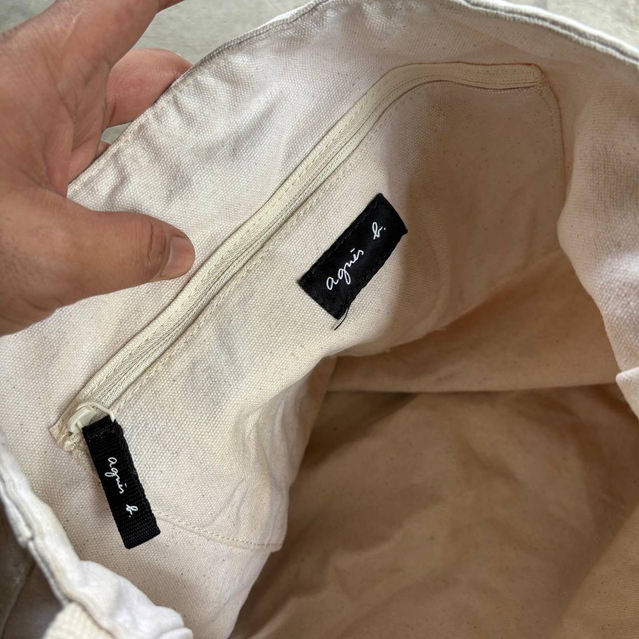 agnes b. Agnes B. Vintage Canvas Messenger Bag White Crossbody Bag Size ONE SIZE - 5 Thumbnail