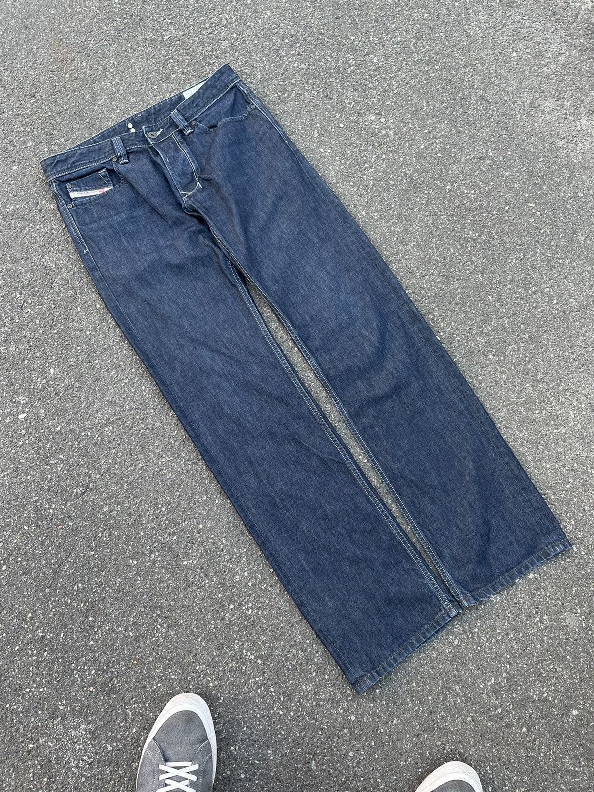 Diesel Larkee Y2K Blue Raw Straight Fit Jeans Made in Italy