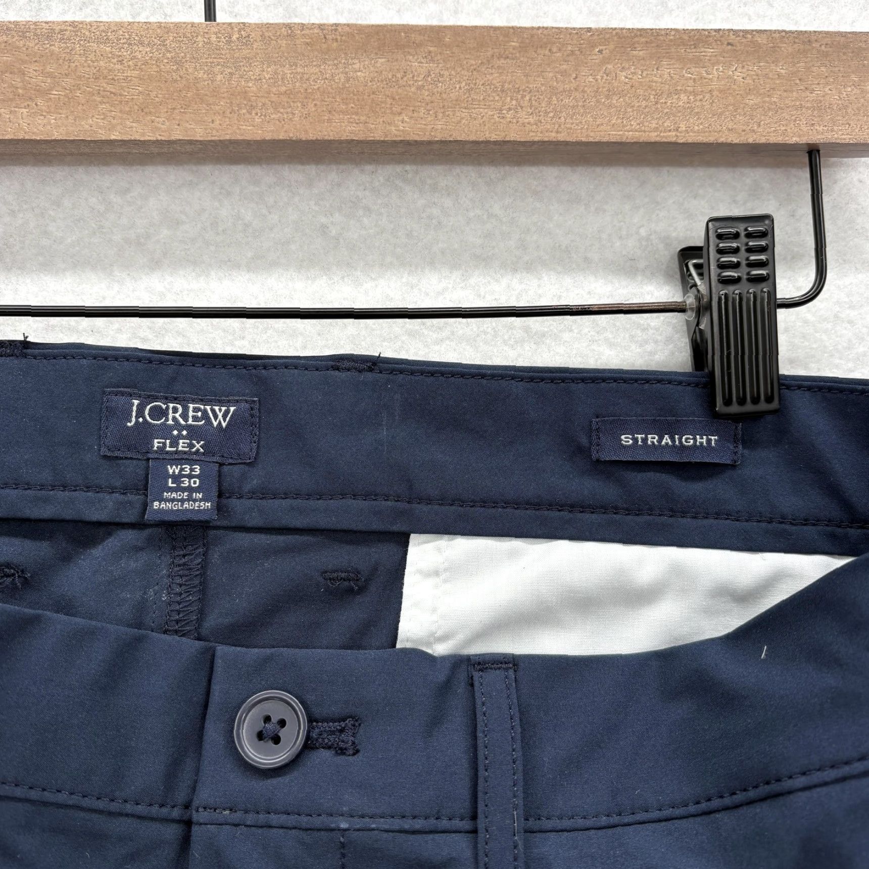 J.Crew J.Crew Flex Tech Pants Mens 33x30 Straight Leg Blue Stretch Lightweight Golf Casual Flat Front Pants Mens Navy Blue 90s? Size US 33 - 4 Thumbnail