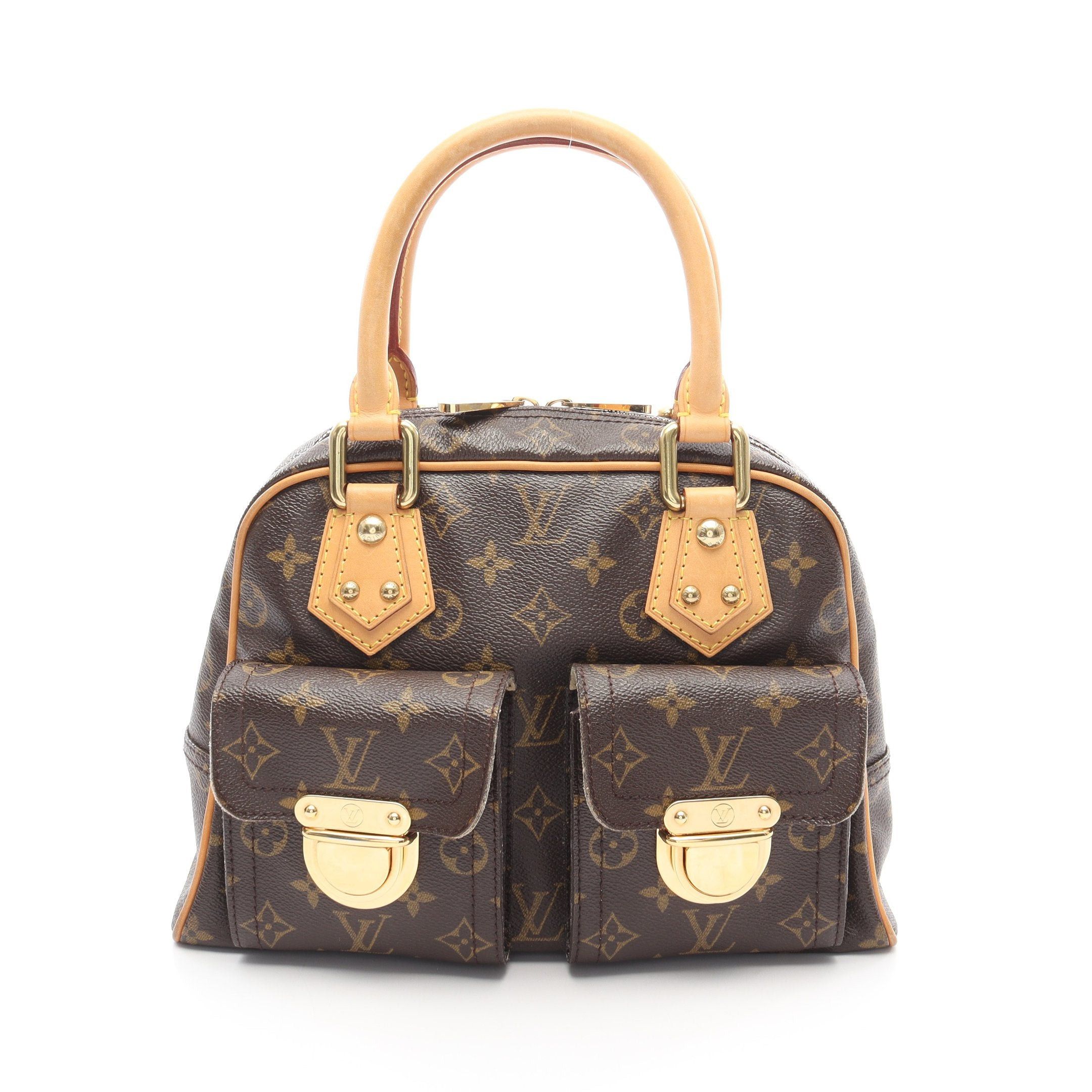 Louis Vuitton Louis Vuitton Manhattan Pm Monogram Handbag Leather Brown Size ONE SIZE - 1 Thumbnail