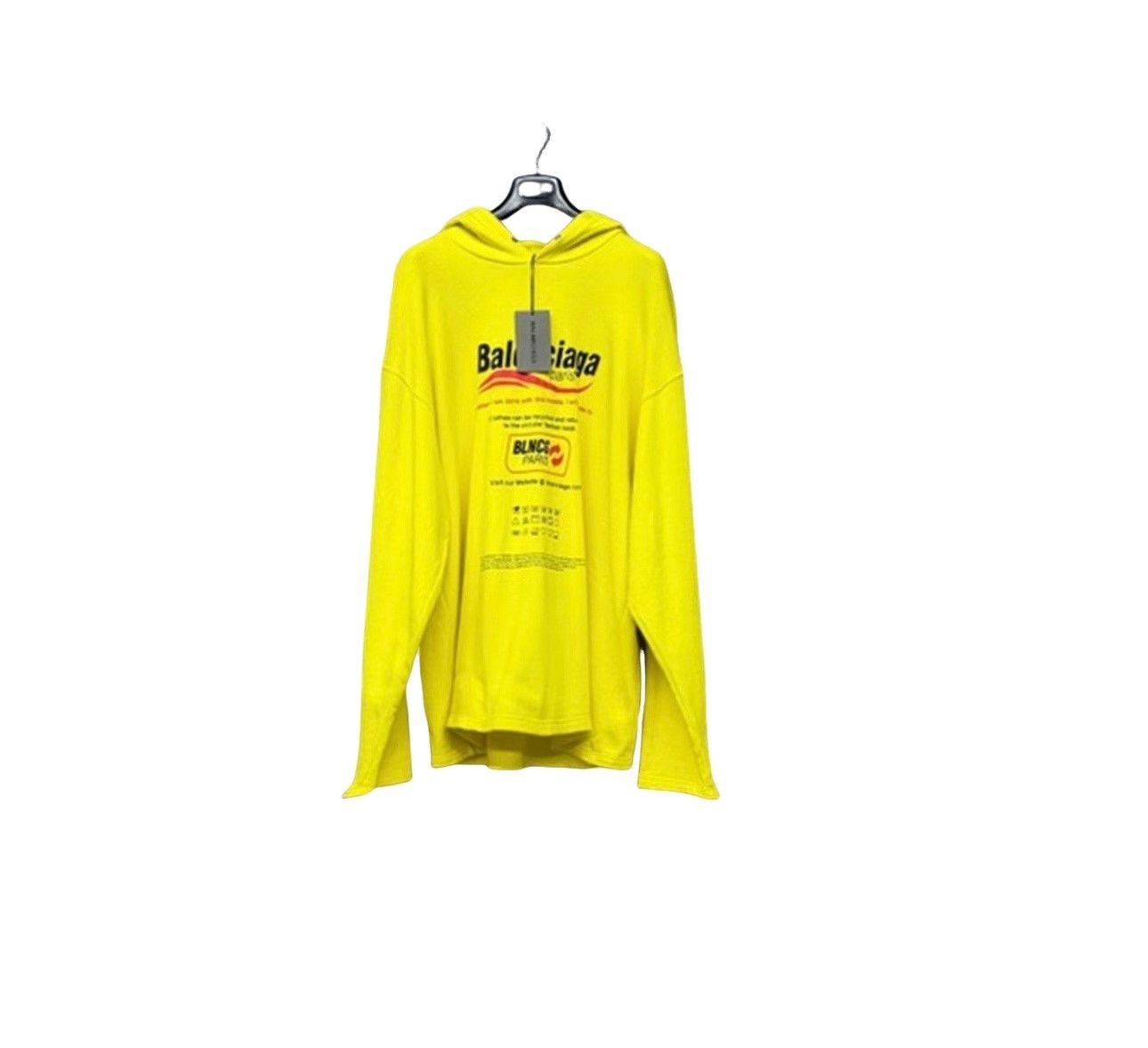 Balenciaga Balenciaga Logo Print Hoodie Yellow XXS Size US XXS / EU 40 - 1 Thumbnail