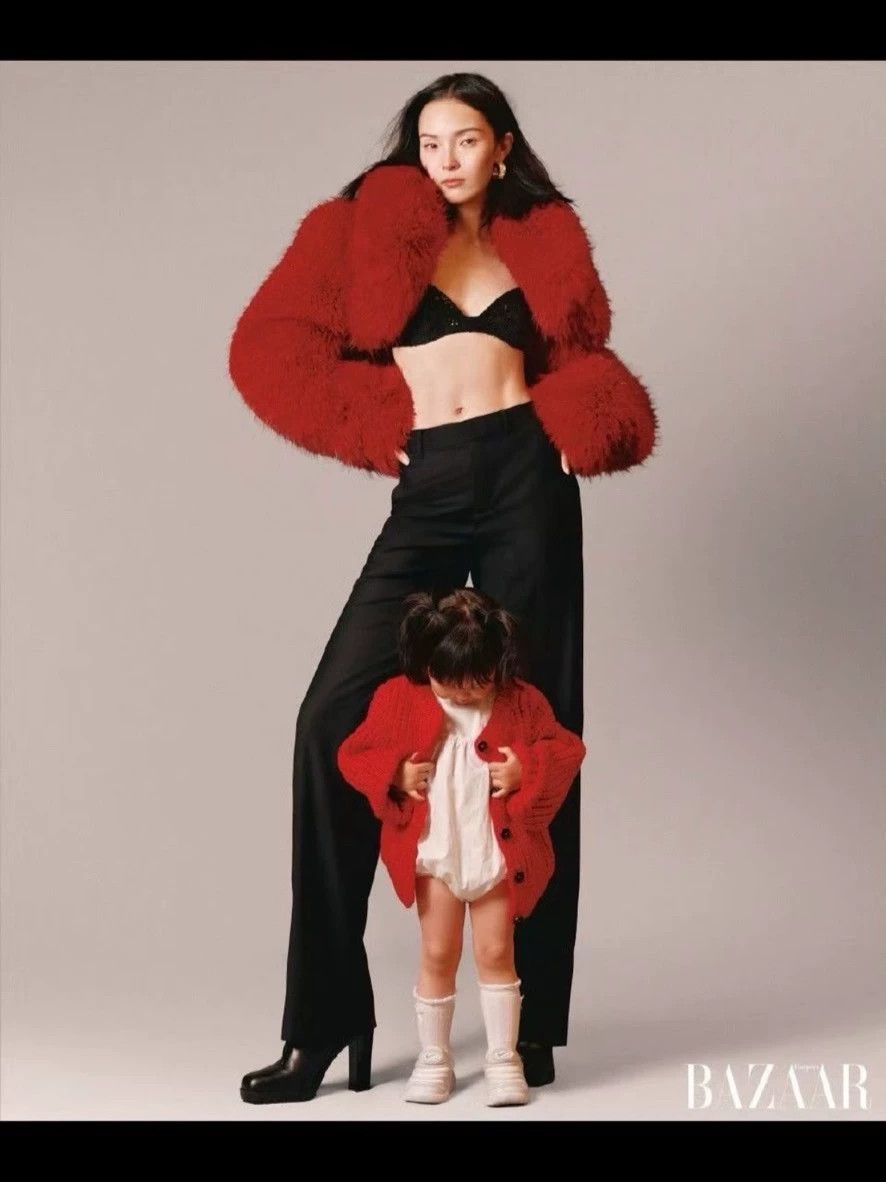 Other LUCENCY Paneled Long Pile Cherry Red Short Vest Size M / US 6-8 / IT 42-44 - 4 Thumbnail