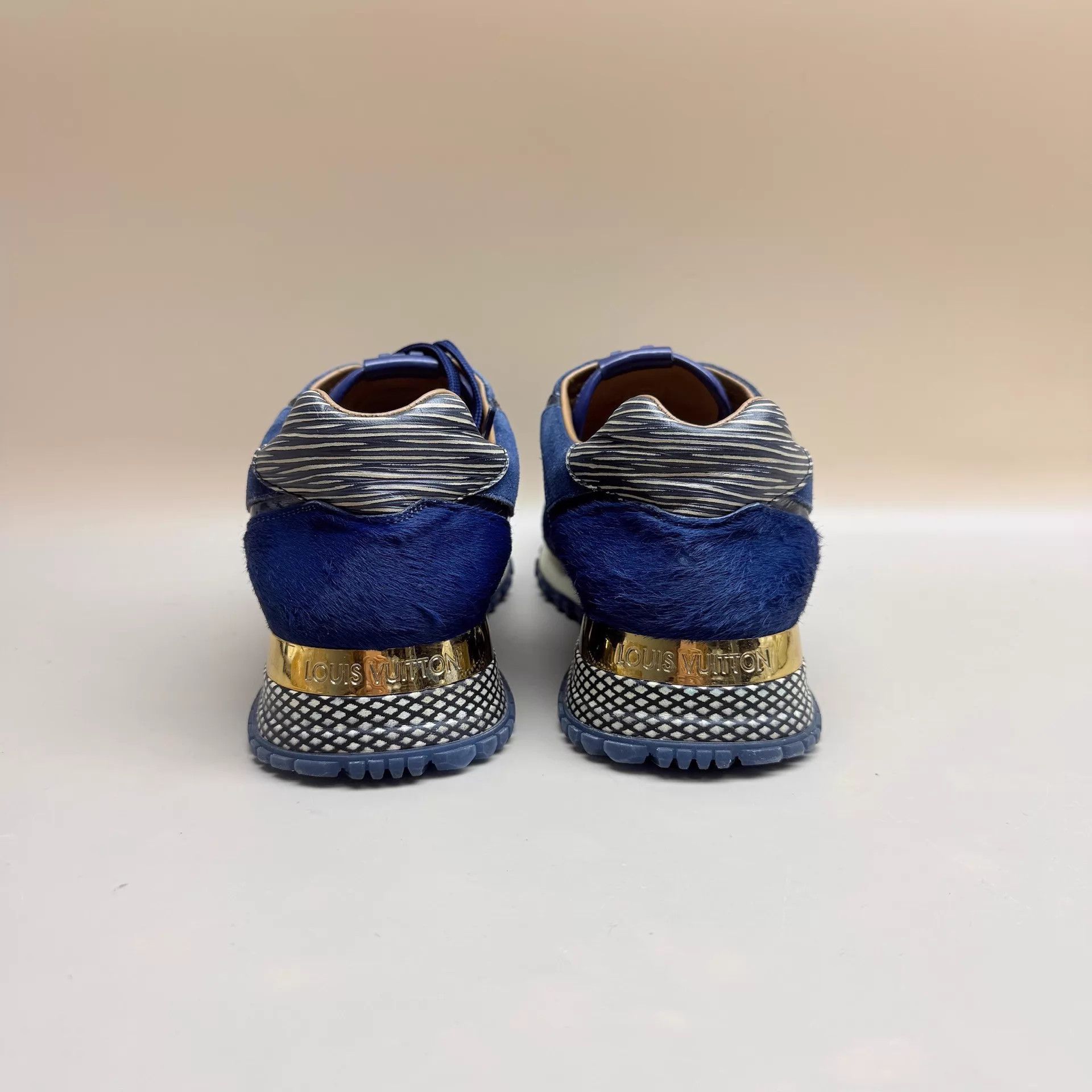 Louis Vuitton LV Run Away Black Blue Stripe Sneaker 35.5 99New Size US 5 / IT 35 - 3 Thumbnail
