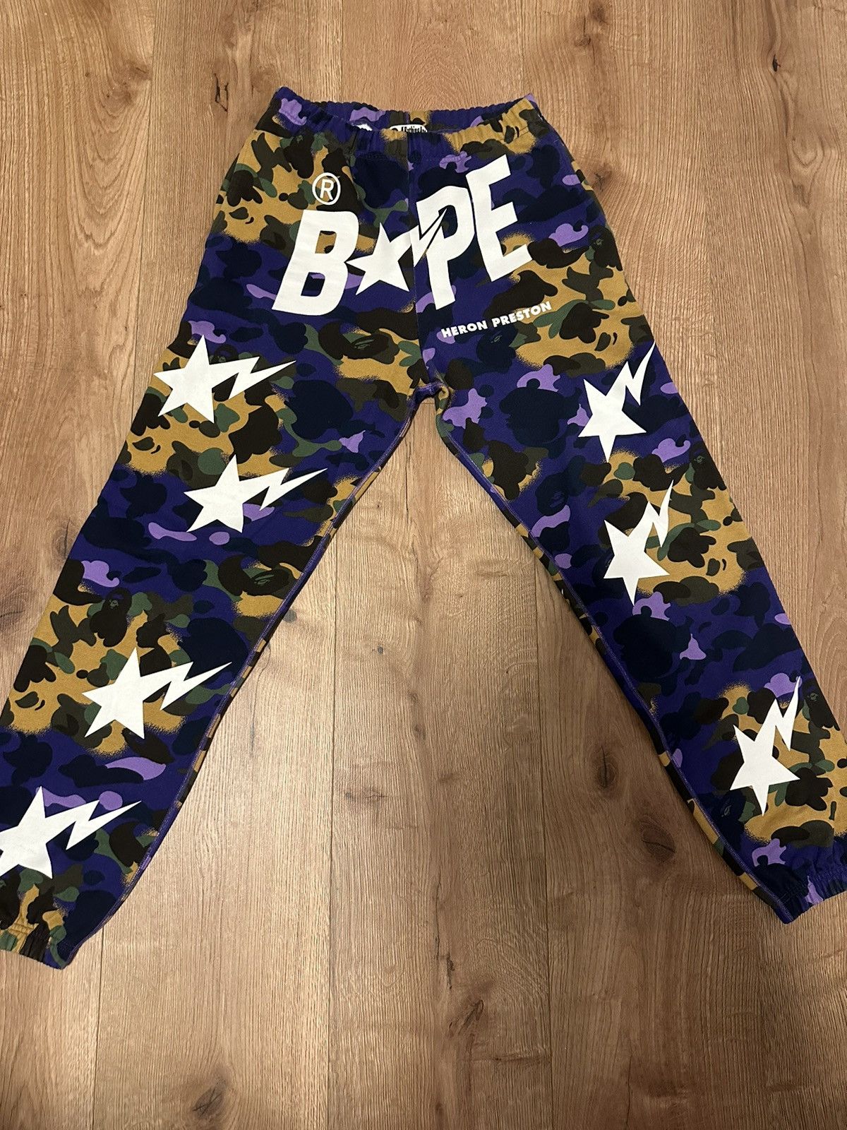 Bape Bape x Heron Preston Mix 1st Camo Sweat Pants | Grailed