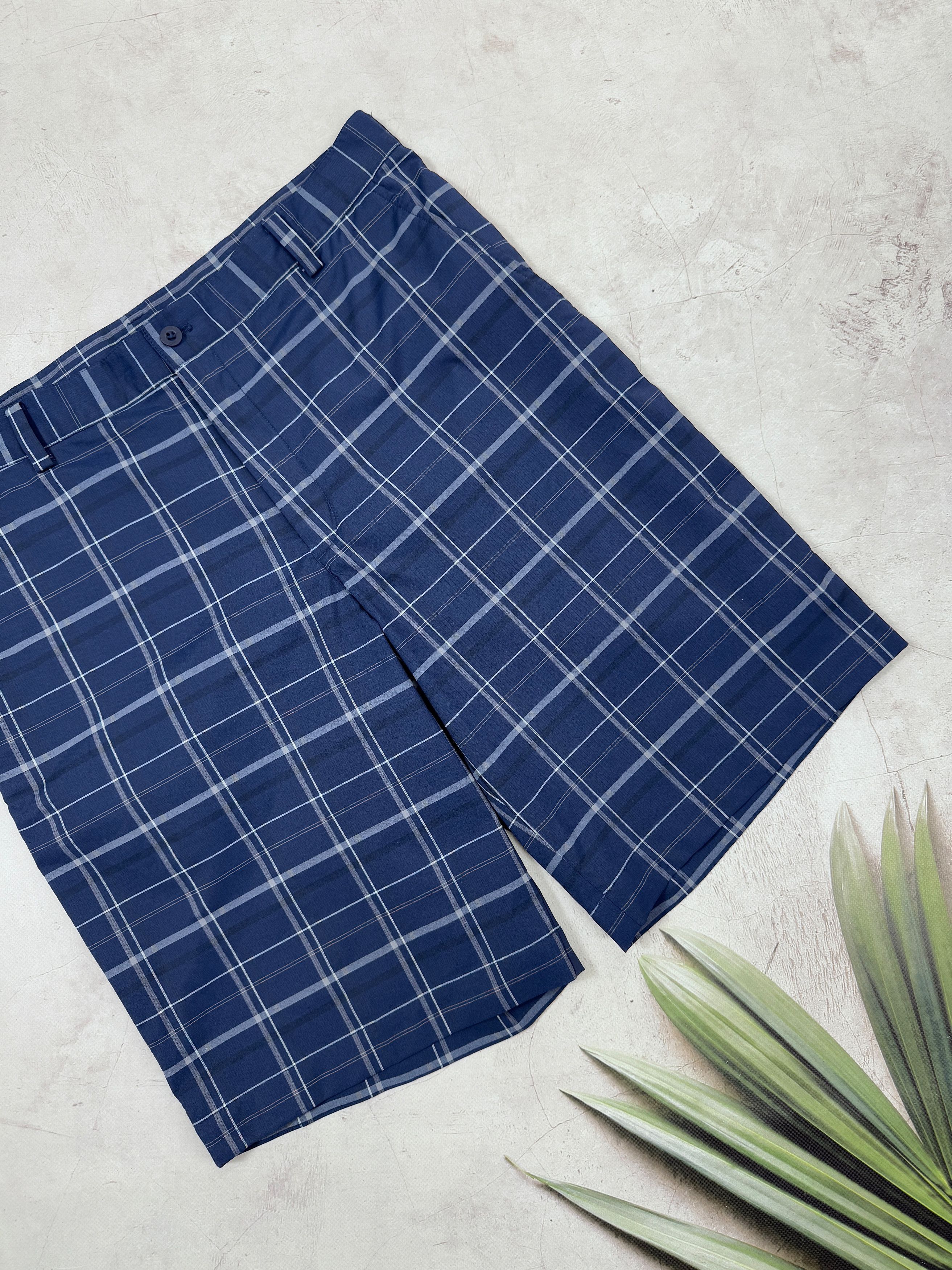 Nike × Vintage Nike Golf Shorts Swoosh Logo Navy Blue & Check Size US 34 / EU 50 - 6 Thumbnail