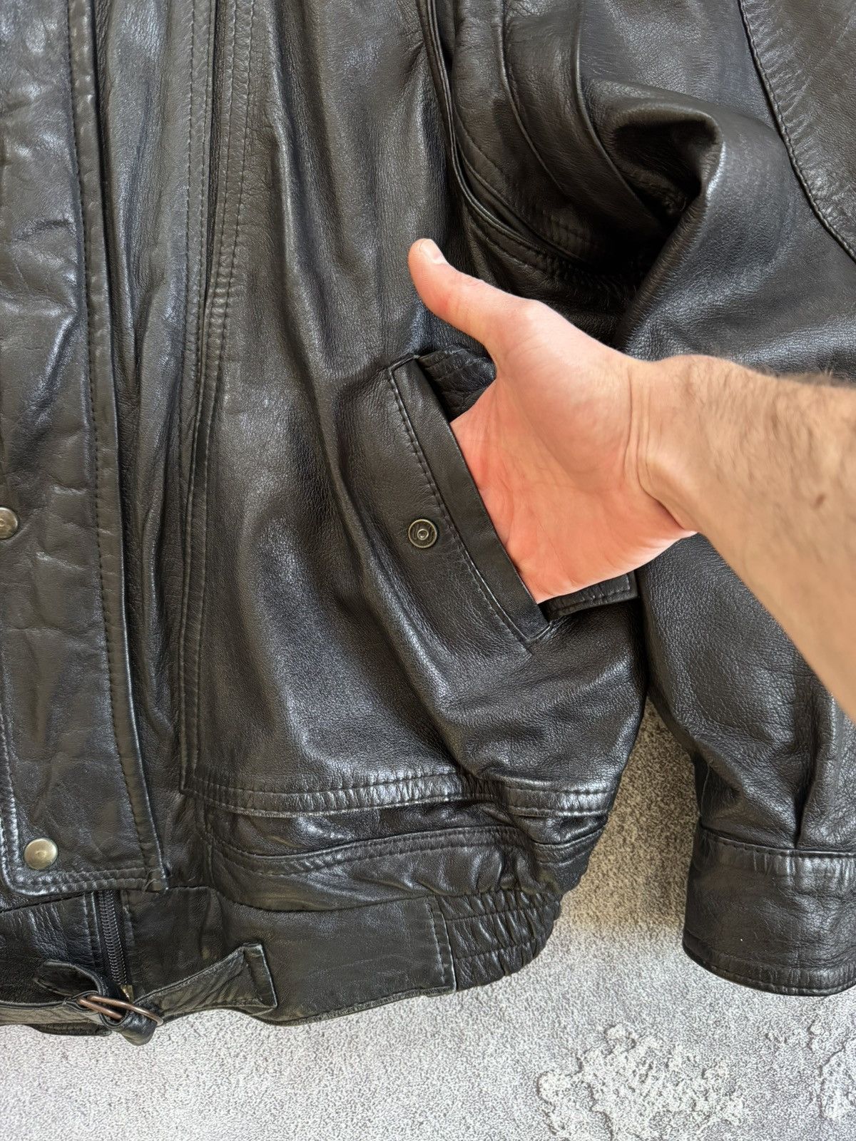 Vintage Leather L aviator bomber pilot jacket transformer vest coat Size US L / EU 52-54 / 3 - 10 Thumbnail