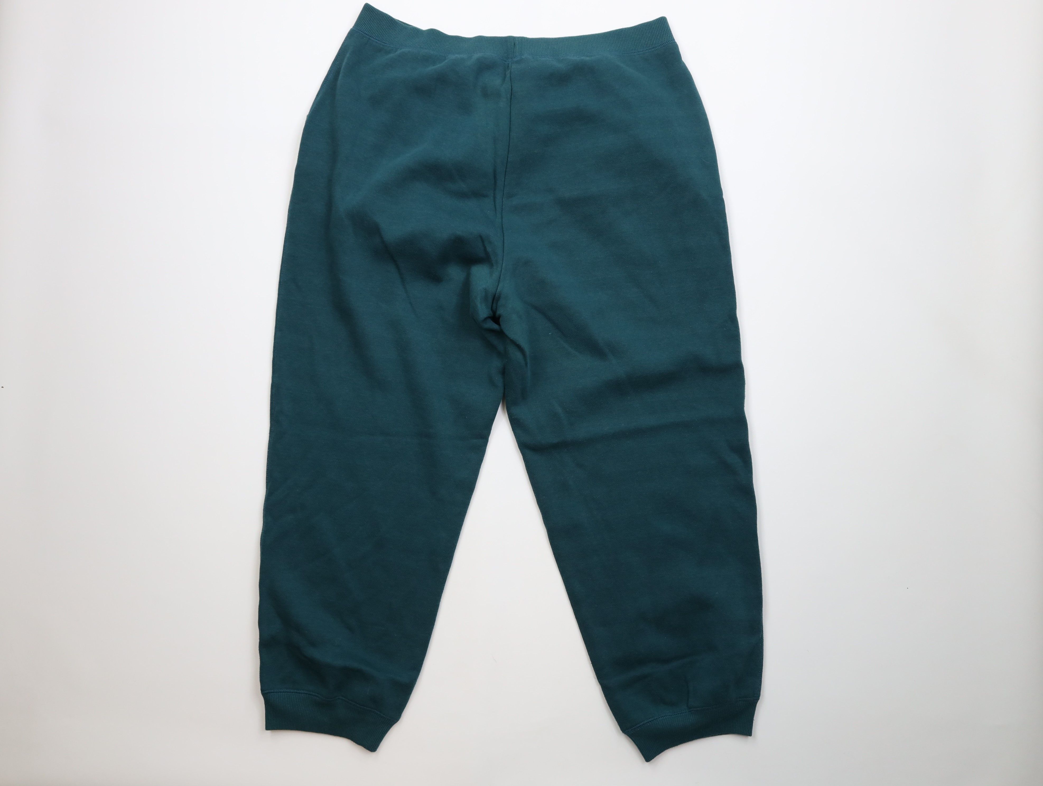Vintage Vintage 90s Streetwear Blank Cuffed Sweatpants Joggers Green Size 36" / US 14 / IT 50 - 10 Thumbnail