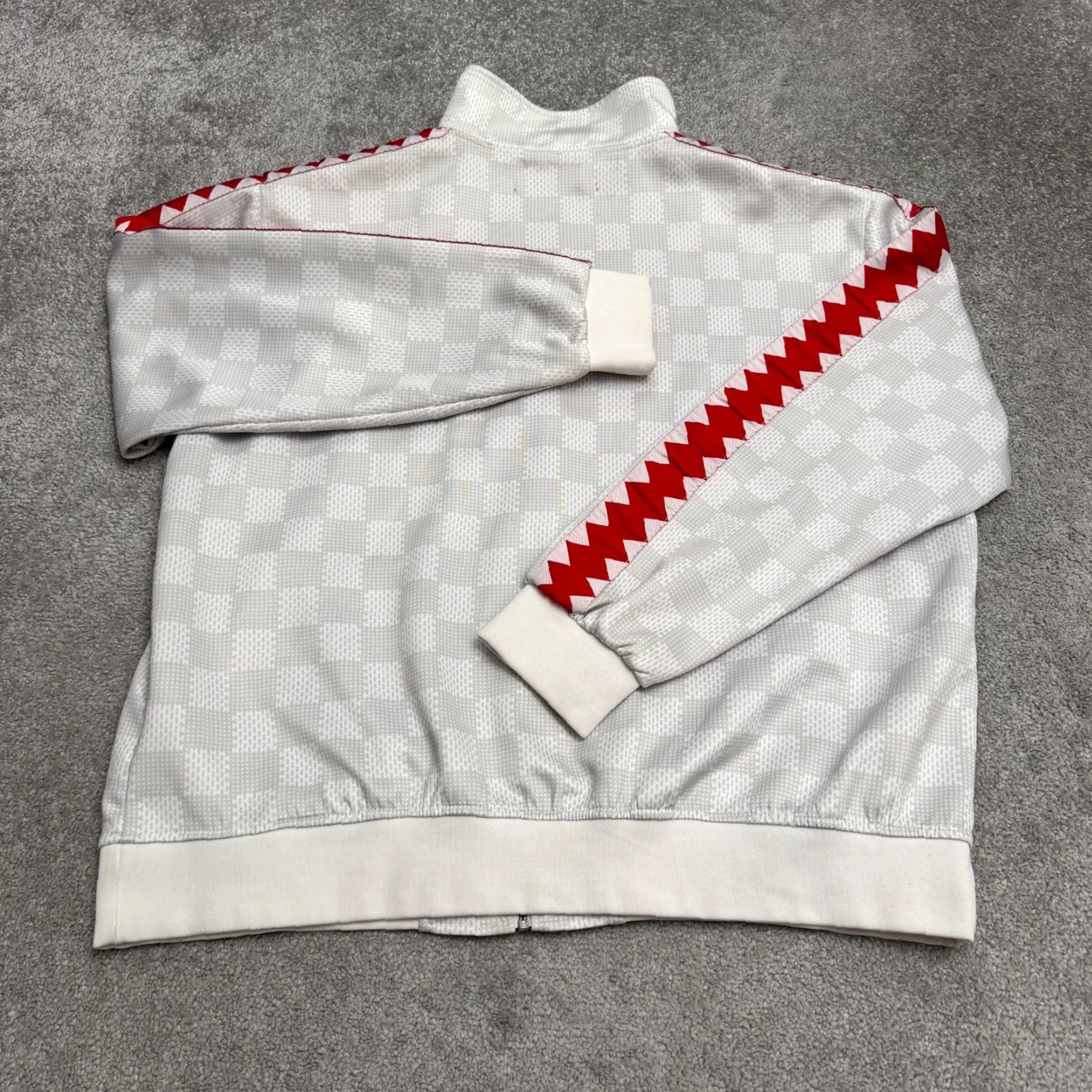 Hudson Hudson Full Zip Track Jacket Mens 3XL White Checkered Outerwear Athletic Sports Athleisure Jacket Mens 3XL White Check Pattern Size US XXL / EU 58 / 5 - 2 Thumbnail