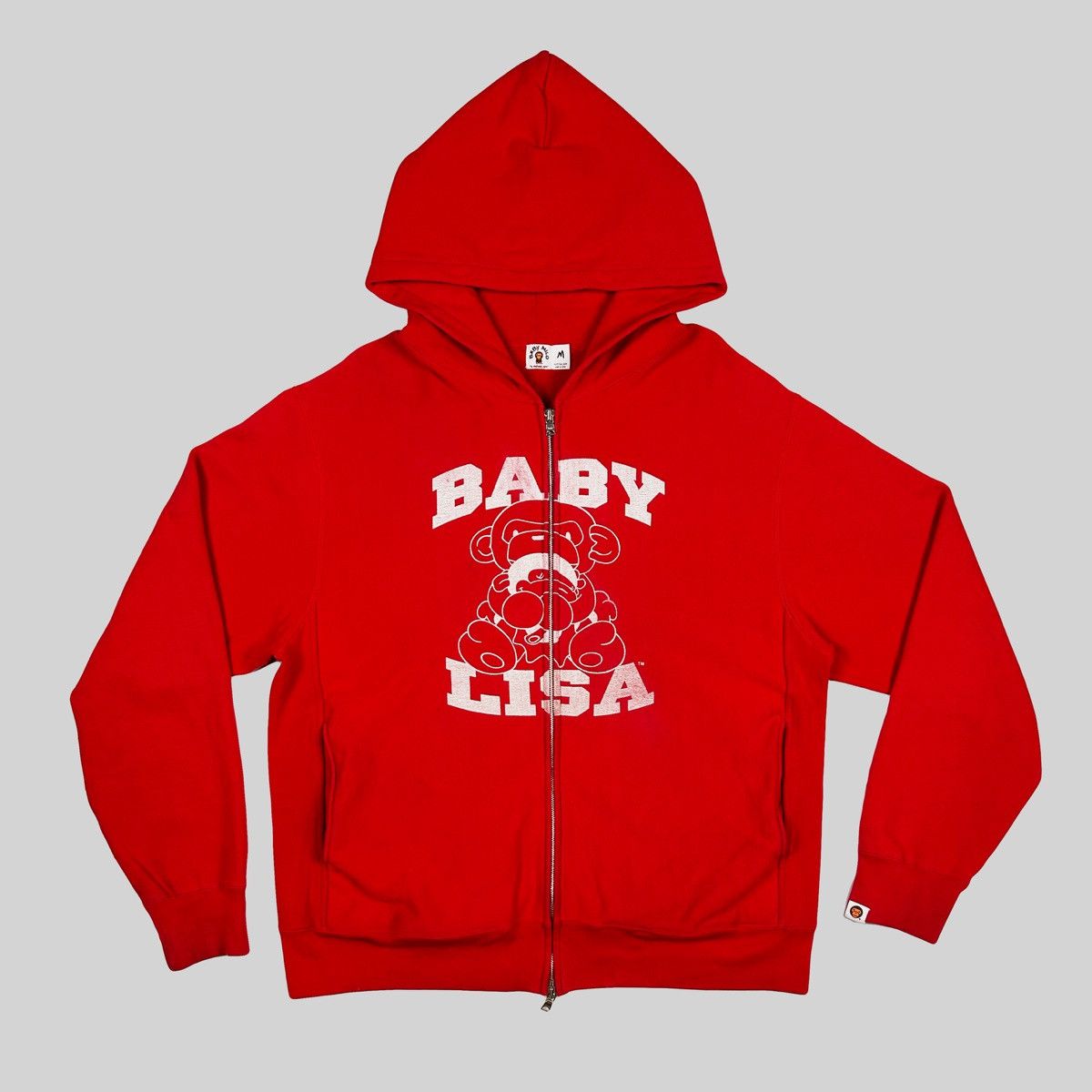 image of Bape Baby Lisa Zip Up Hoodie in Red, Men's (Size Medium)