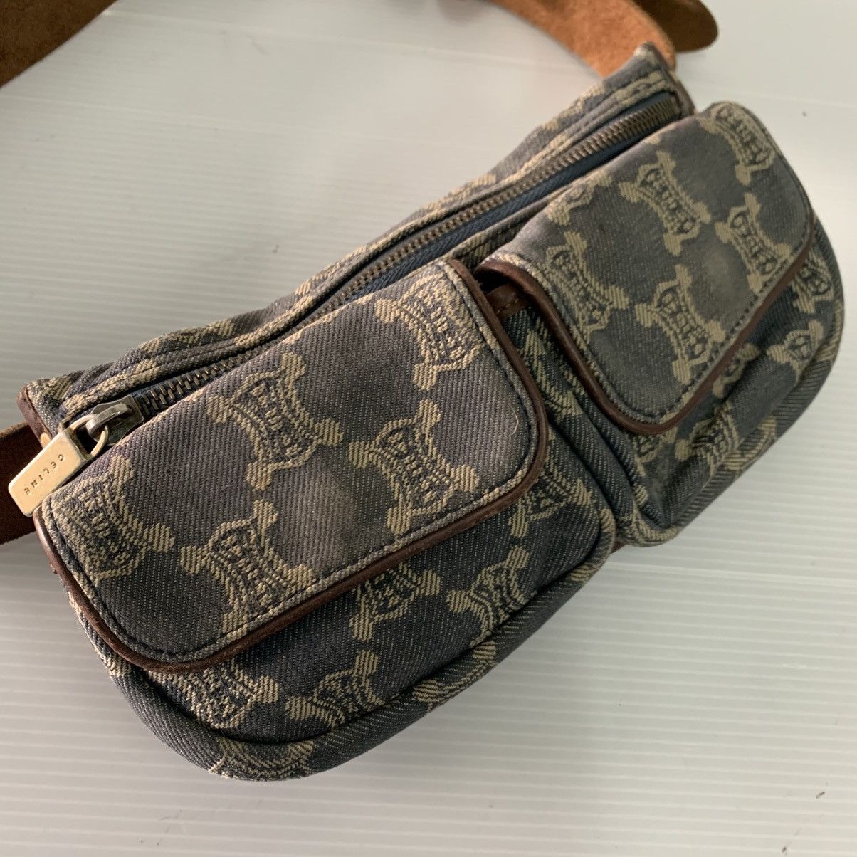 Celine Celine Monogram Canvas Denime Belt Pre-Owned Bag Size ONE SIZE - 3 Thumbnail