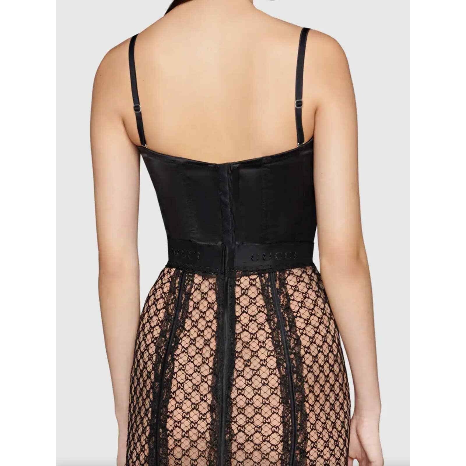 Gucci Gucci GG Net Corset Black Nude Lace Logo Bustier Top Medium Size M / US 6-8 / IT 42-44 - 10 Thumbnail
