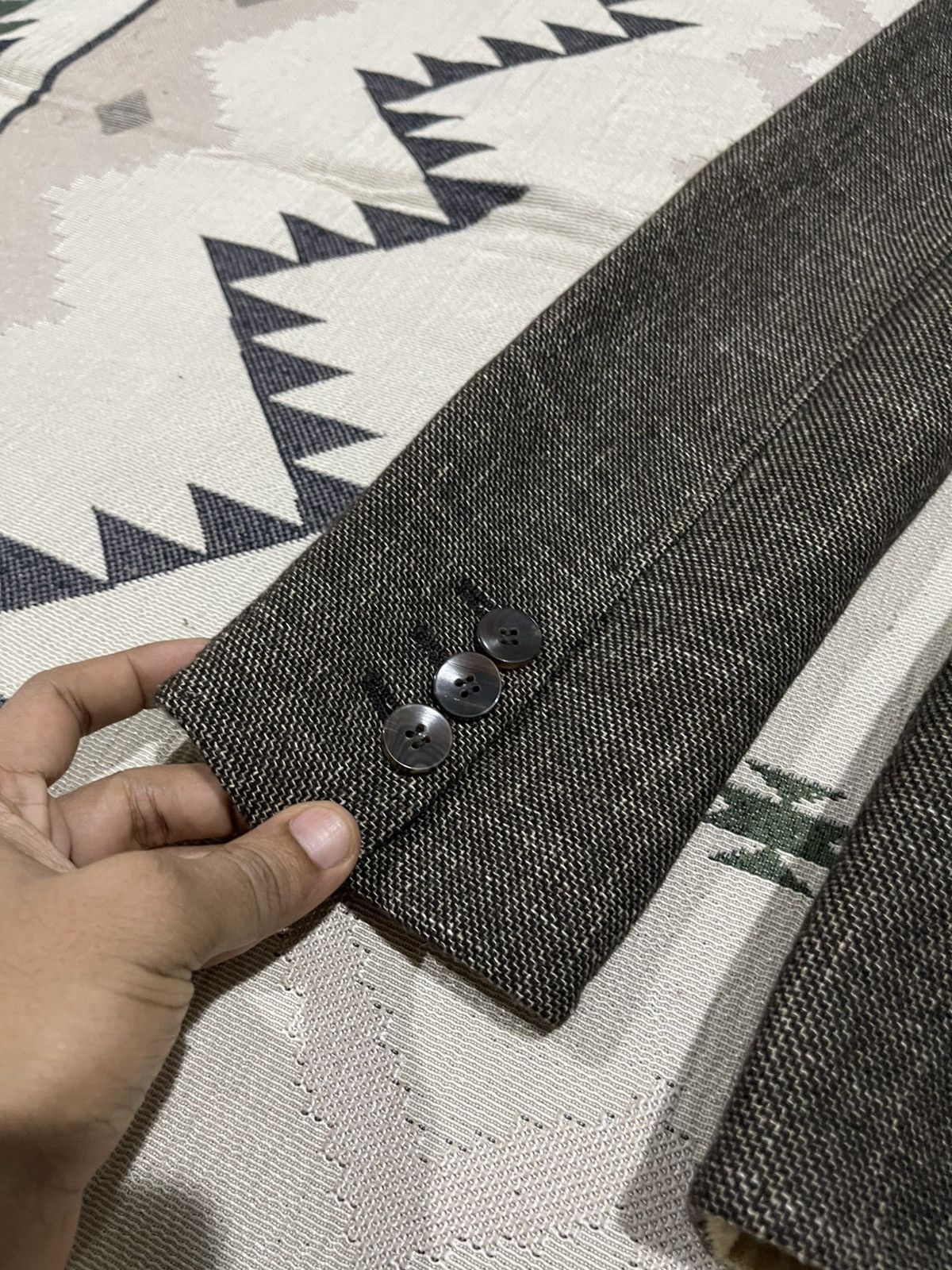 Armani Collezioni 1990s ARMANI COLLEZIONI WOOL BLEND TWEED RARE BLAZER Size S / US 4 / IT 40 - 14 Thumbnail