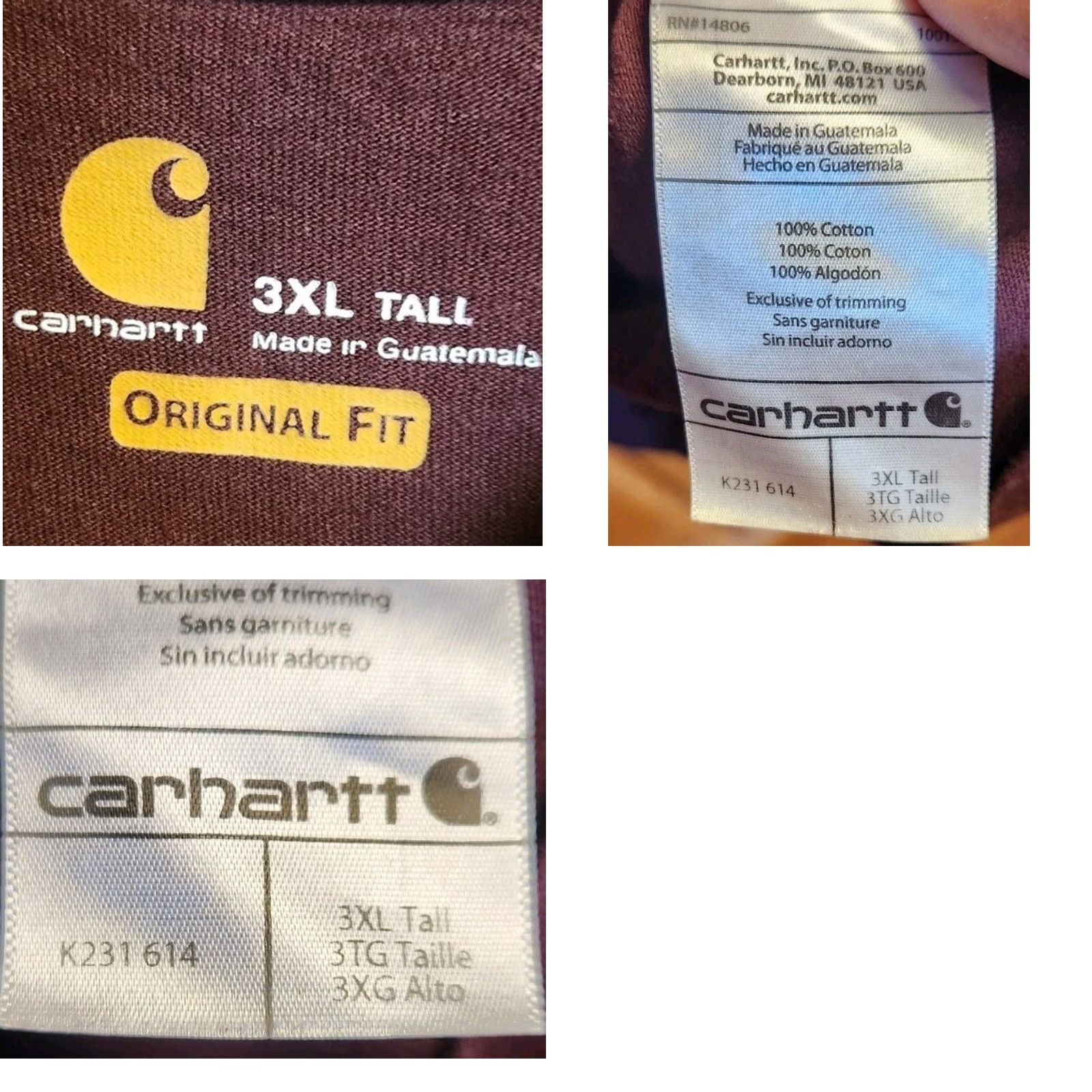 Carhartt Carhartt T Shirt Mens 3XLT Tall Long Sleeve Brown Workwear Crew Neck Cotton Knit Logo Vintage: No Size US XXL / EU 58 / 5 - 8 Thumbnail