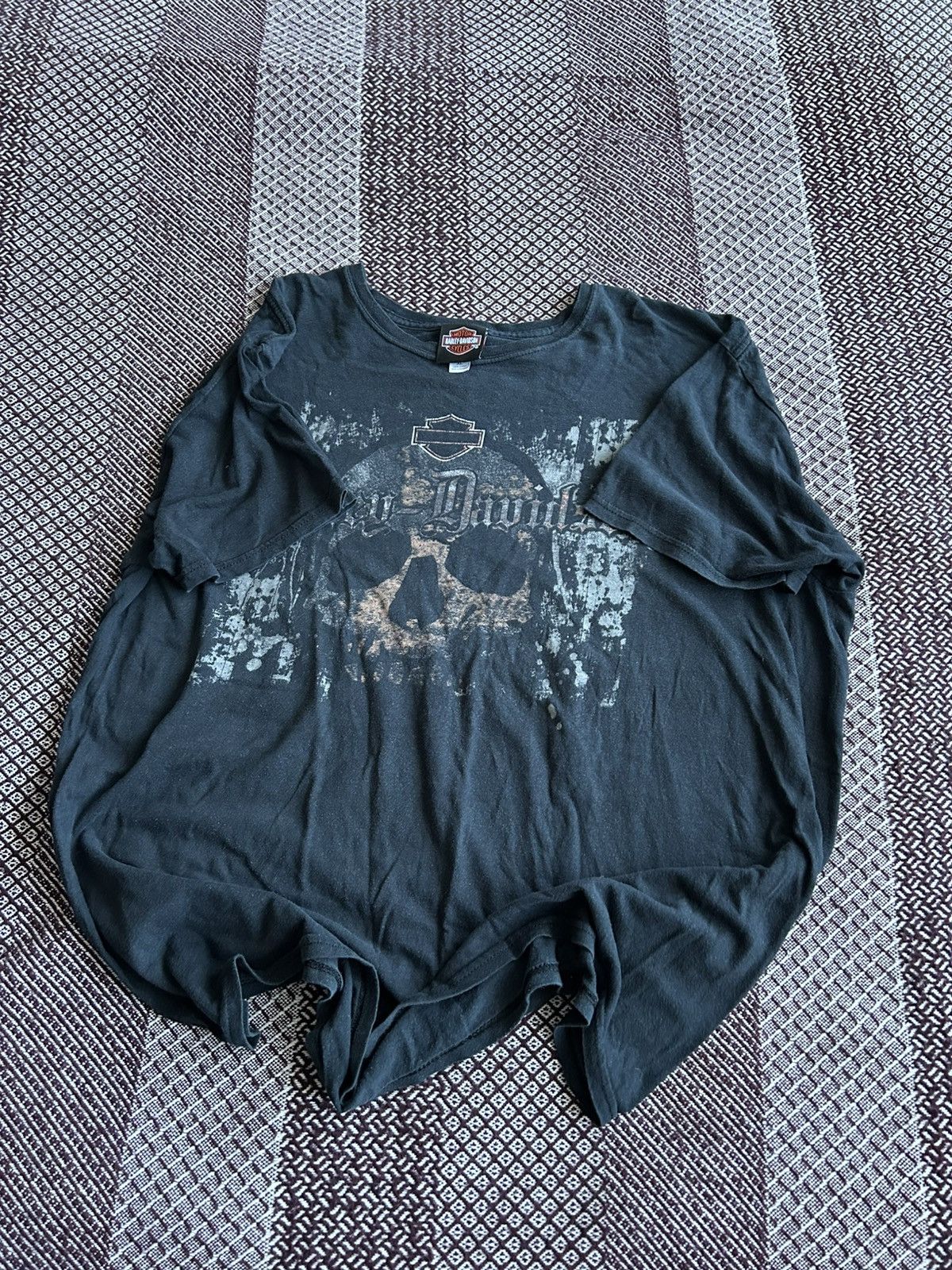 Harley Davidson Vintage Harley Davidson Skull Print Wash T-shirt 90s Size XL Size US XL / EU 56 / 4 - 7 Thumbnail