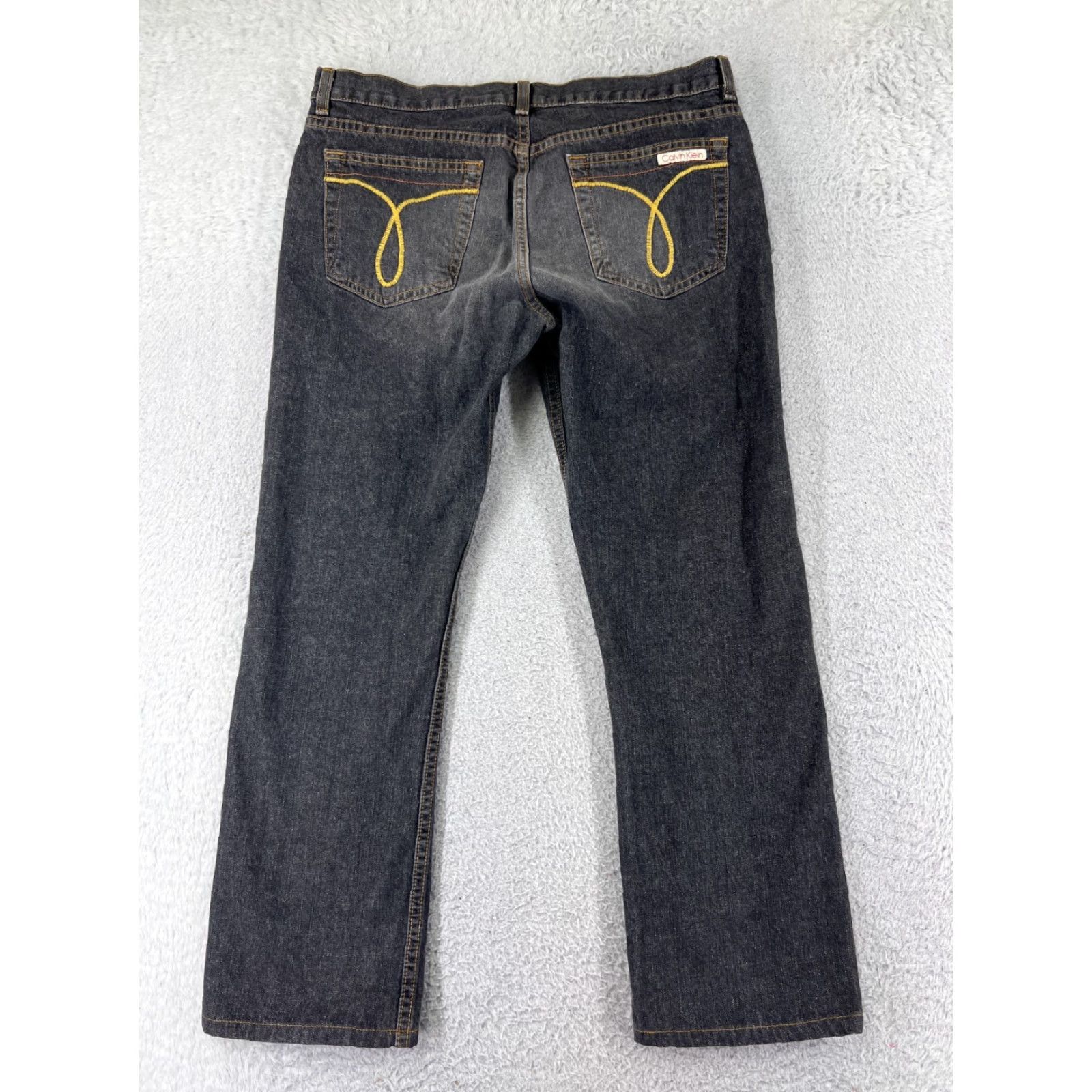 Calvin Klein Calvin Klein Jeans Women 11 Black Denim Boot Cut Low Rise Embroidered Size 32" / US 10 / IT 46 - 2 Thumbnail