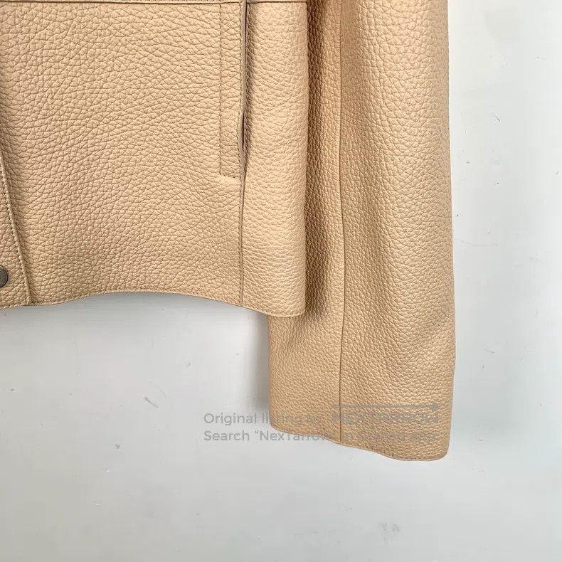 Hermes Hermes Apricot Ring Buckle Leather Jacket Zip-Up Coat Size XS / US 0-2 / IT 36-38 - 4 Thumbnail