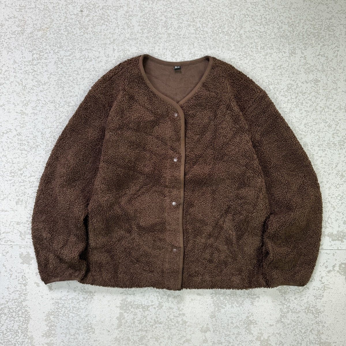Japanese Brand × Uniqlo Uniqlo Button Up Dark Brown Matted Fleece Jacket Size US M / EU 48-50 / 2 - 1 Thumbnail