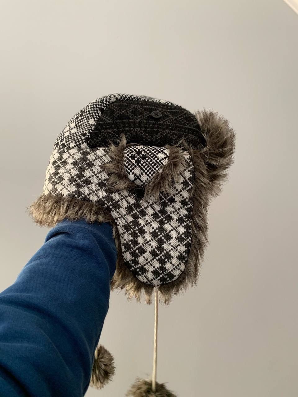 Japanese Brand Vintage Mask Fuzzy Faux Fur Trapper Ushanka Hat OS Size ONE SIZE - 2 Thumbnail