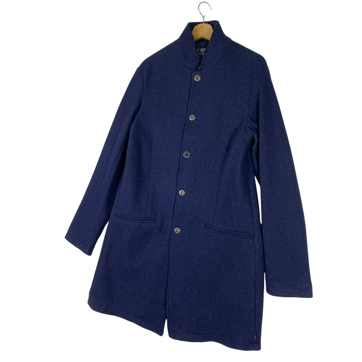 Armani Armani Jeans Snap Button Balmacaan Coat Size 50 Blue Colour Size US M / EU 48-50 / 2 - 4 Thumbnail