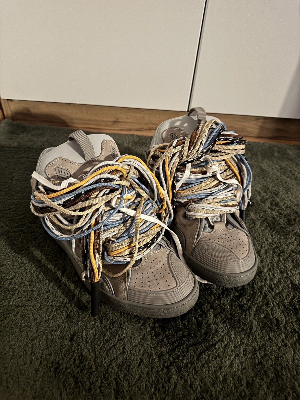 Lanvin Lanvin Curb Sneakers Beige Multi Lace 💧🌊 Size US 11 / EU 44 - 6 Thumbnail