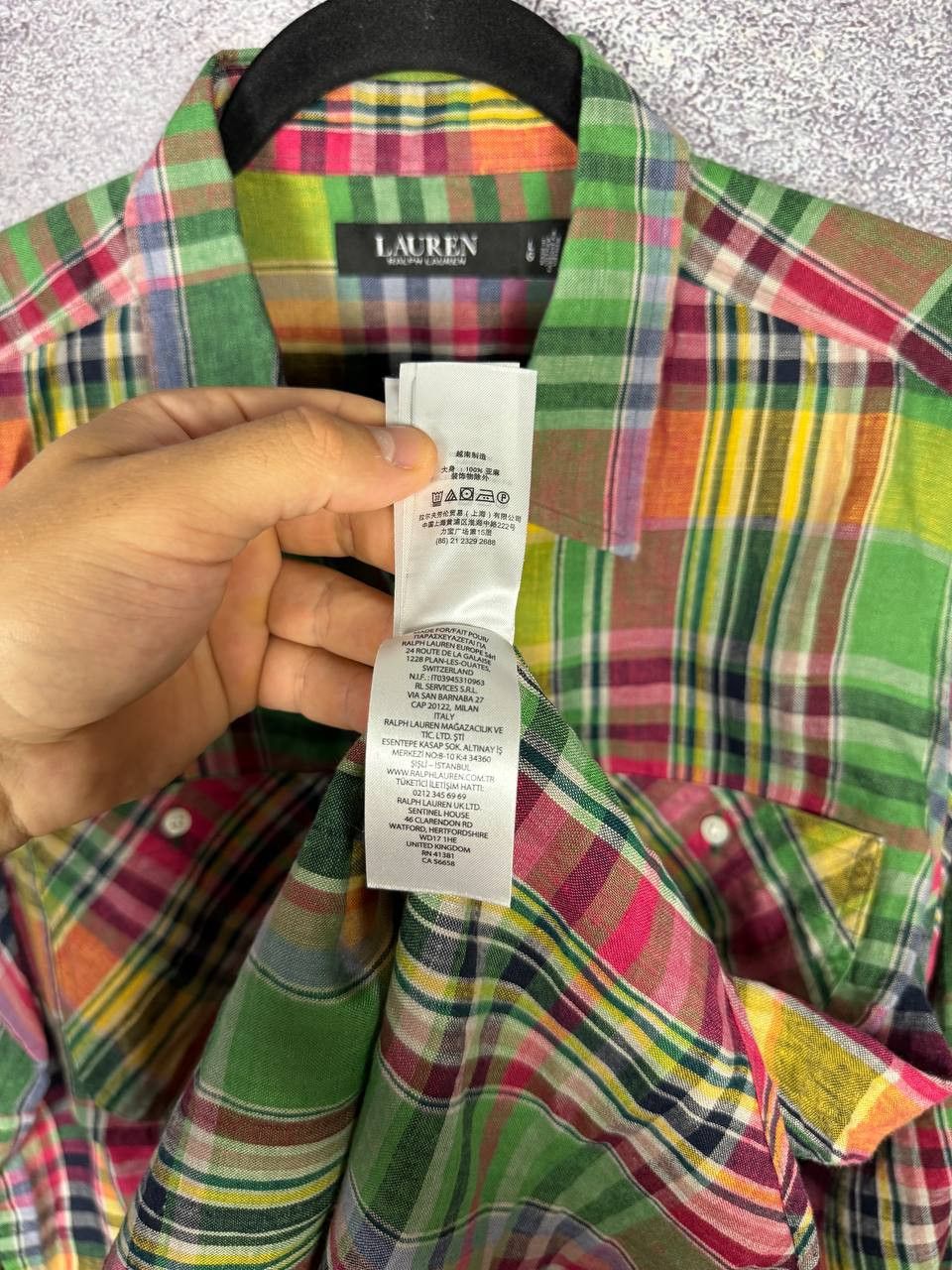 Polo Ralph Lauren Lauren Ralph Lauren 100% Linen Check Shirt Button Up Large Size US L / EU 52-54 / 3 - 14 Thumbnail