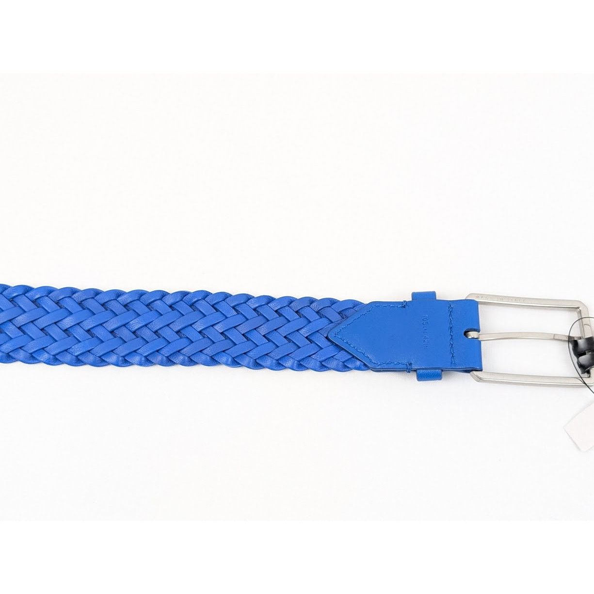 Bottega Veneta o1rshd1 Size: 105 / Nappa Woven Chevron Belt in Blue Size 40 - 9 Thumbnail