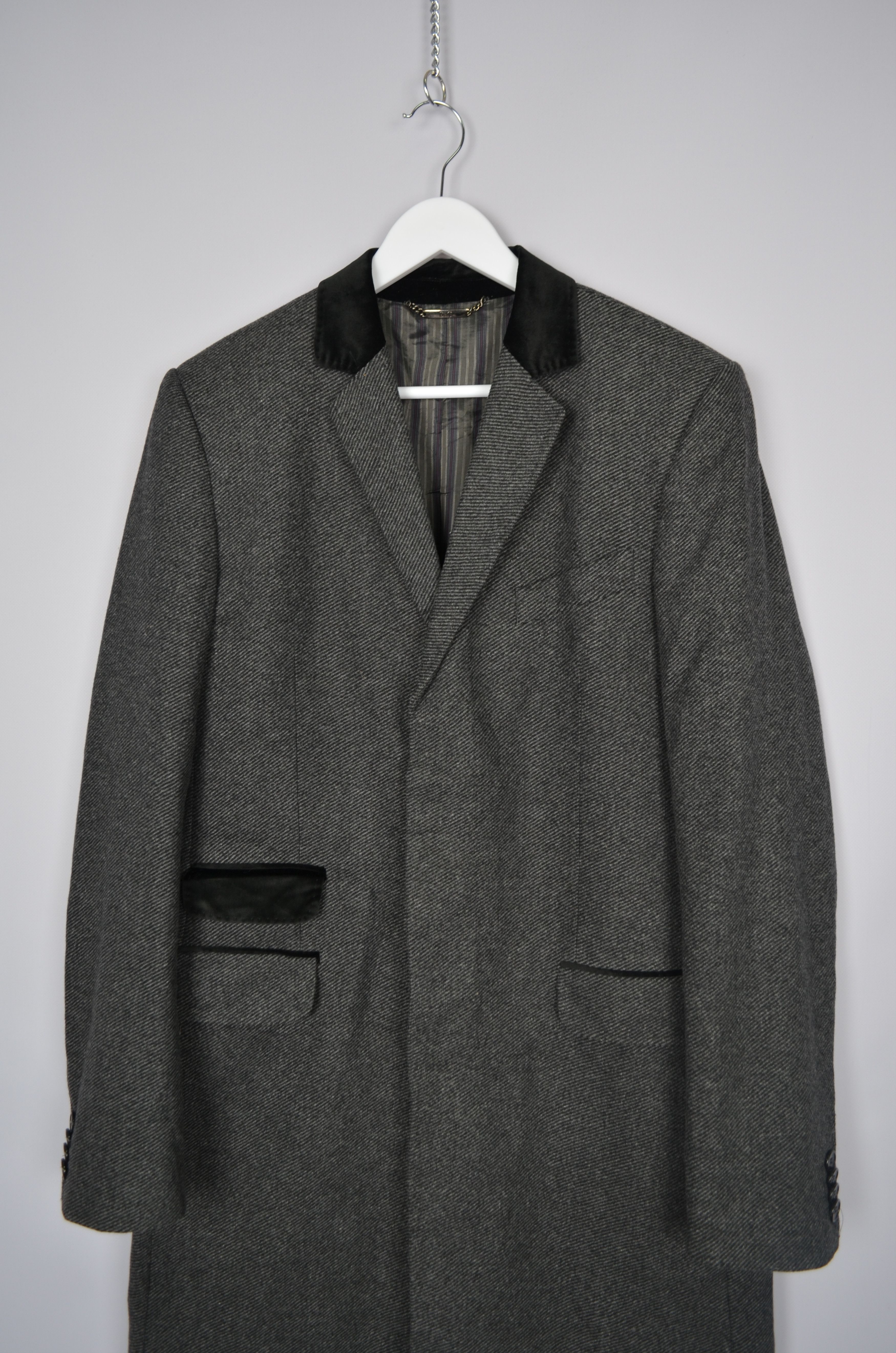 Dolce & Gabbana × Vintage D&G Dolce & Gabbana Grey 100% Wool Coat Car Pea Coat Size M Size US M / EU 48-50 / 2 - 2 Thumbnail