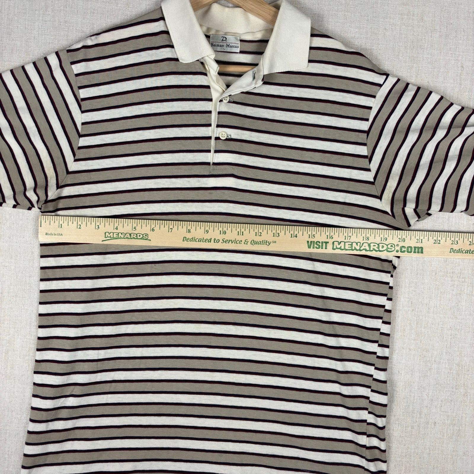 Neiman Marcus Vintage Neiman Marcus Striped Polo Golf Large Shirt Size US L / EU 52-54 / 3 - 6 Thumbnail