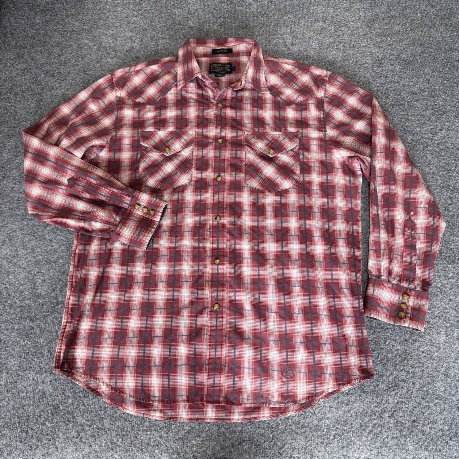 Pendleton Pendleton Frontier Pearl Snap Shirt Mens L Red Plaid Western Size US L / EU 52-54 / 3 - 1 Thumbnail