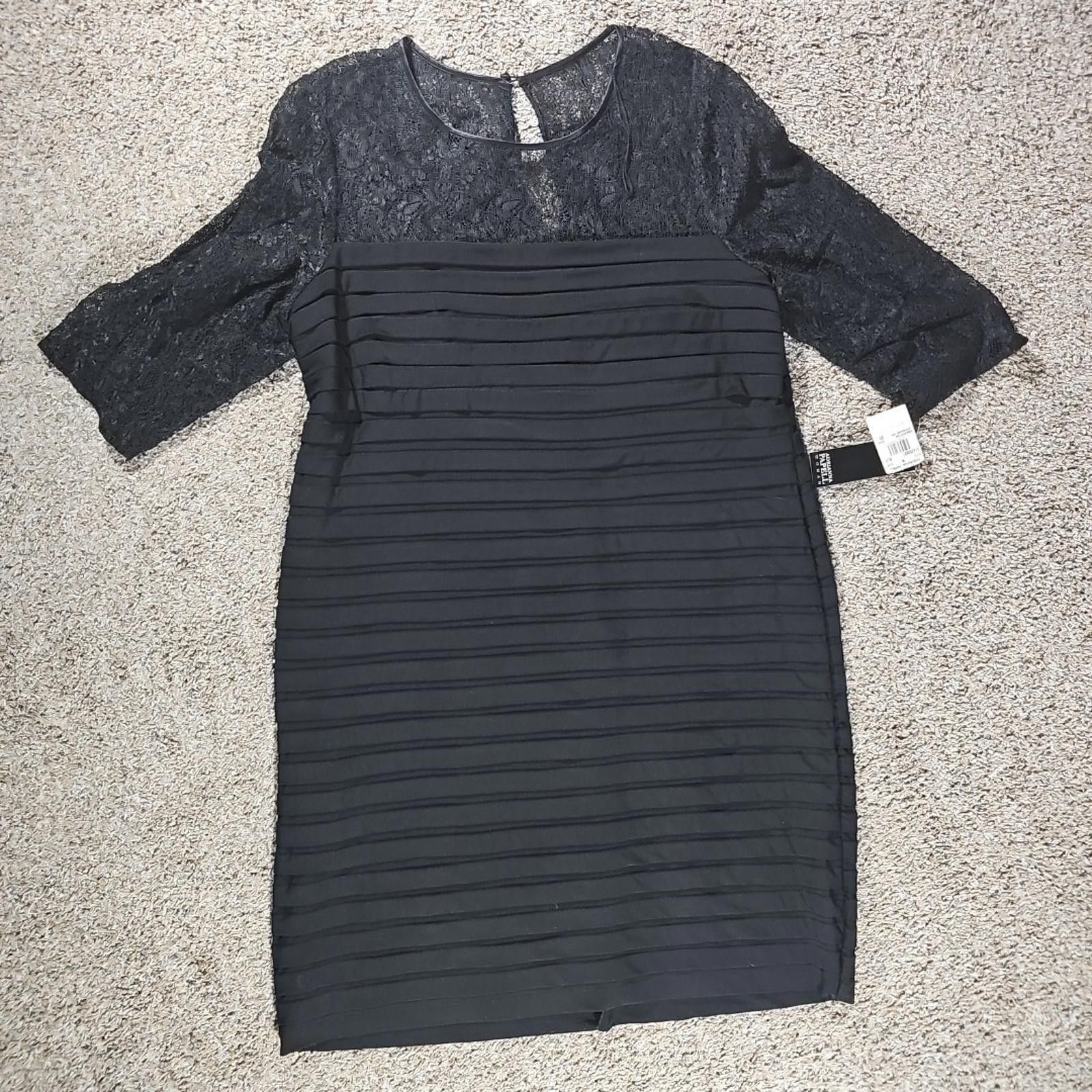 Other Adrianna Papell Womens Black Shutt Tuck Dress Sz20W NWT Size 3XL / US 20-22 - 1 Thumbnail