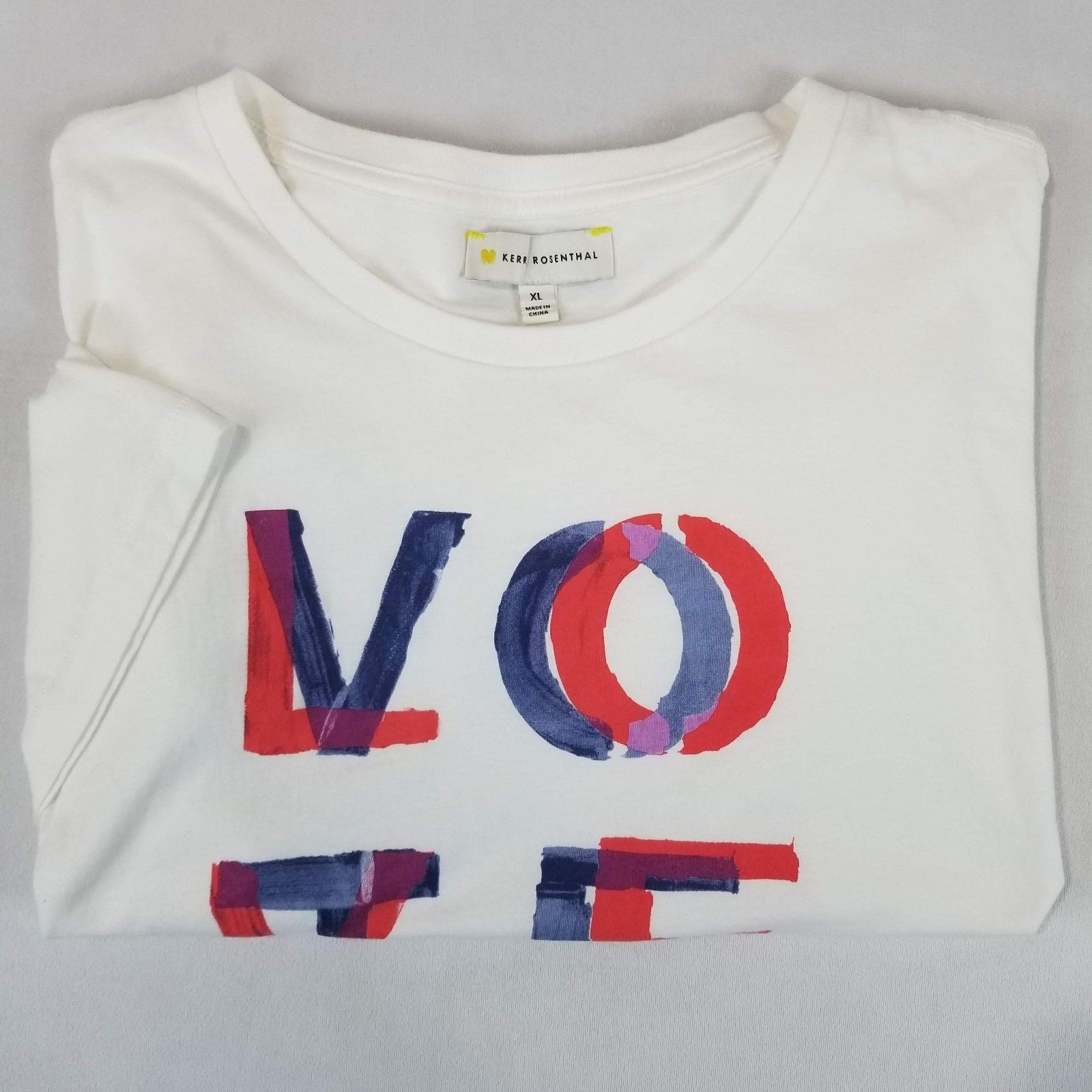 Other Kerri Rosenthal Suke Love Lines Tee Women's XL White LOVE Size XL / US 12-14 / IT 48-50 - 2 Thumbnail