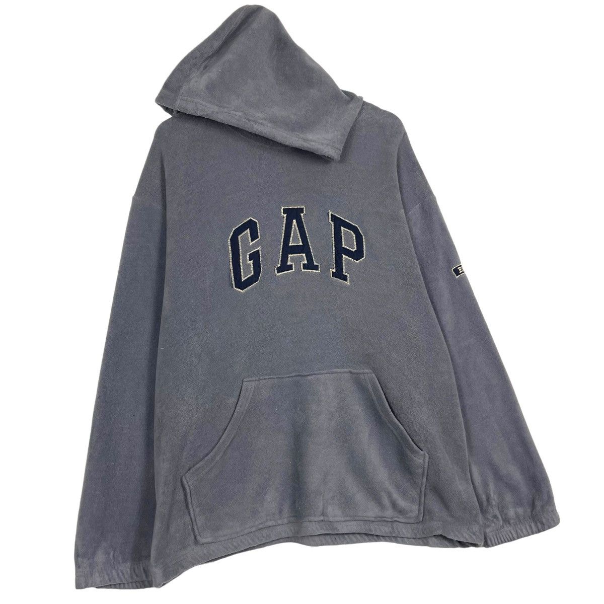 Gap × Vintage 💥90s GAP FLEECE PULLOVER BIG LOGO HOODIE SWEATER Size US L / EU 52-54 / 3 - 3 Thumbnail