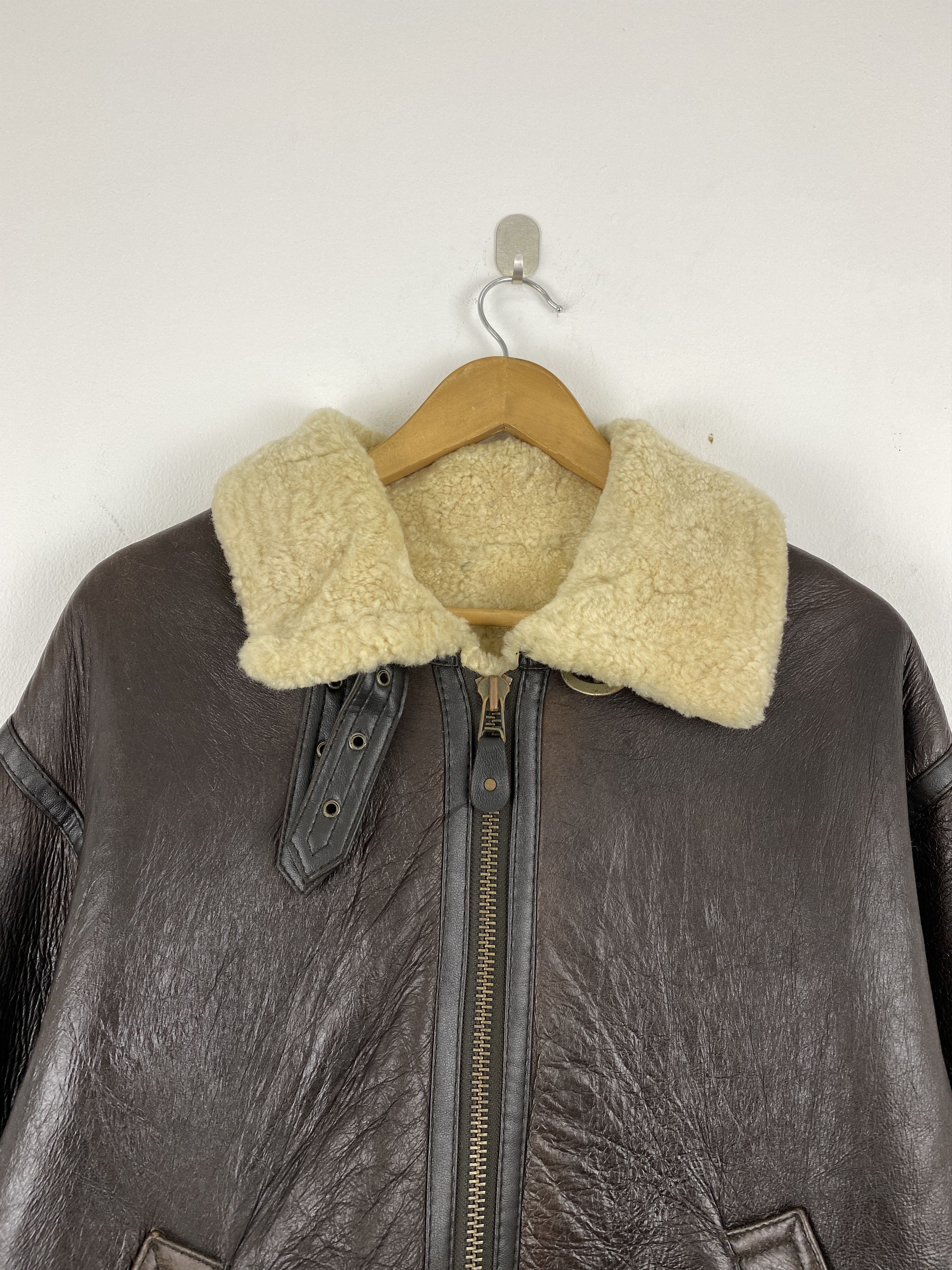 Leather Rare Military Air Force US Army B3 Shearling Jacket JZ0005 Size US M / EU 48-50 / 2 - 2 Thumbnail