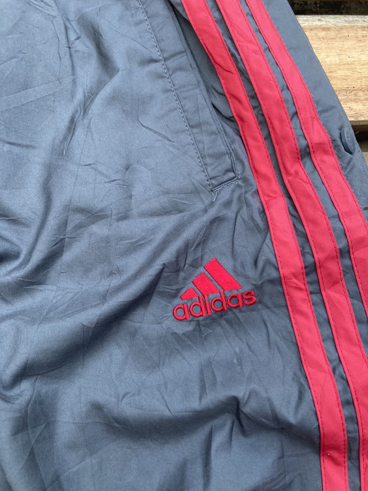 Vintage Vintage OG Adidas Snap Button Unisex Baggy Wide Track Pants Size US 32 / EU 48 - 6 Thumbnail