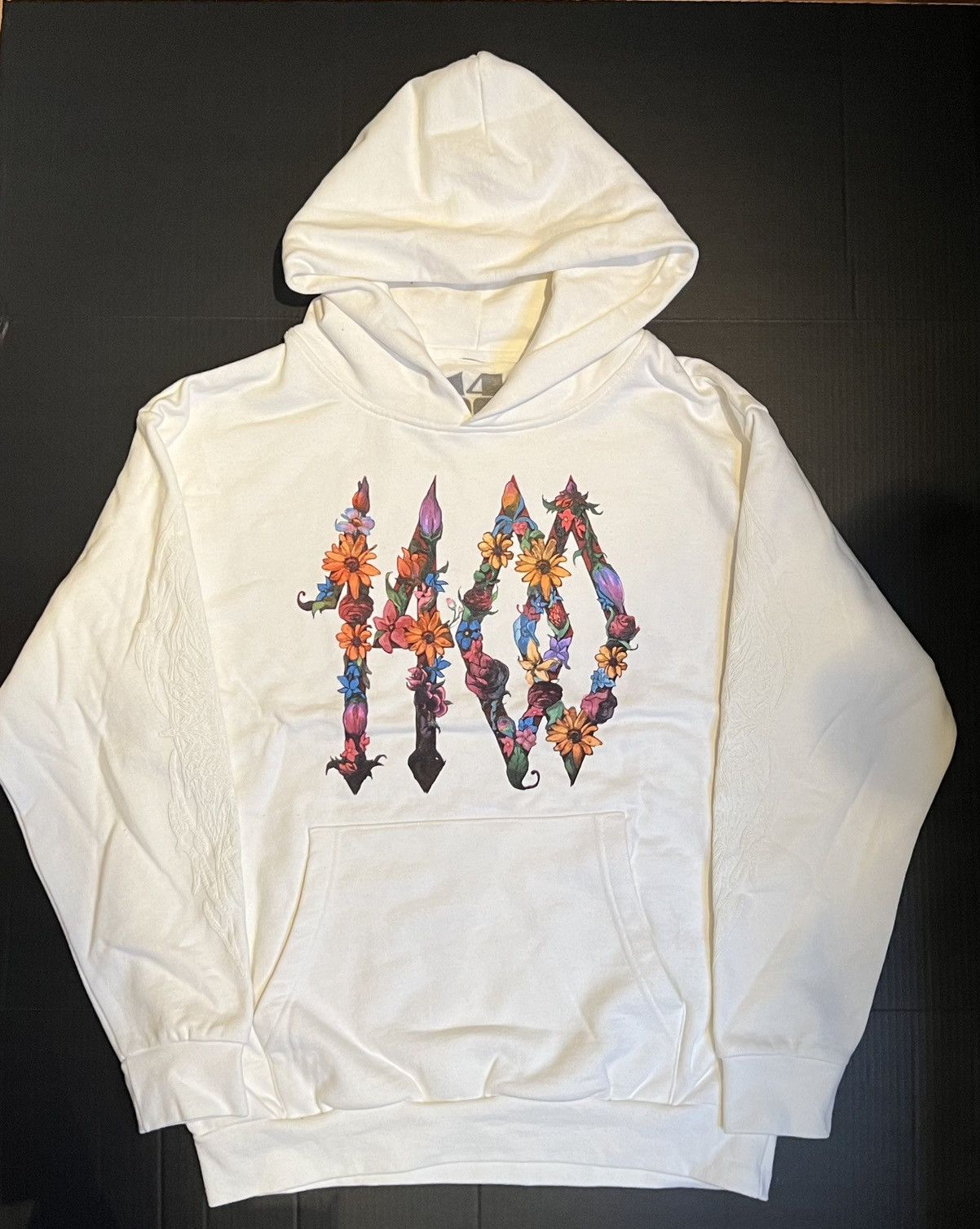 image of 999 Club x Playboi Carti Trippie Redd 1400 Take Me Away 2023 Tour Hoodie - White Lg (Size Large)